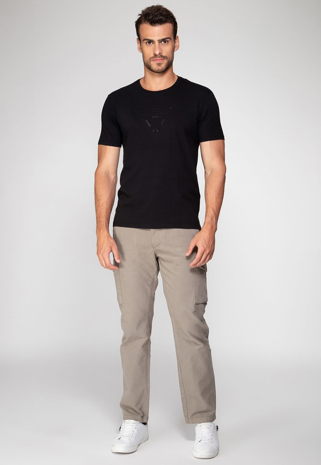 Calça Cargo de Sarja Verde Claro - Imagem 9