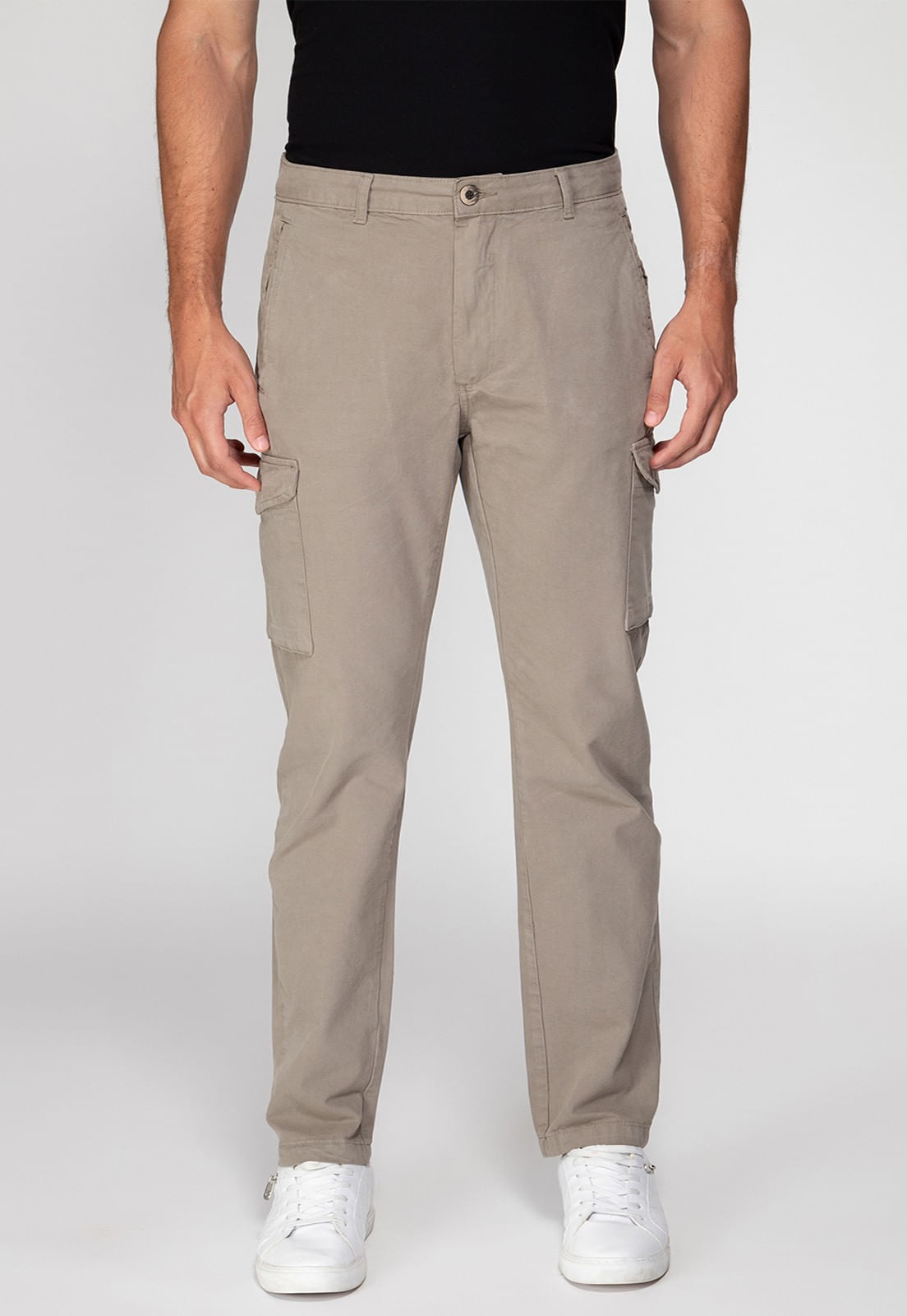 Calça Cargo de Sarja Verde Claro - Imagem 43