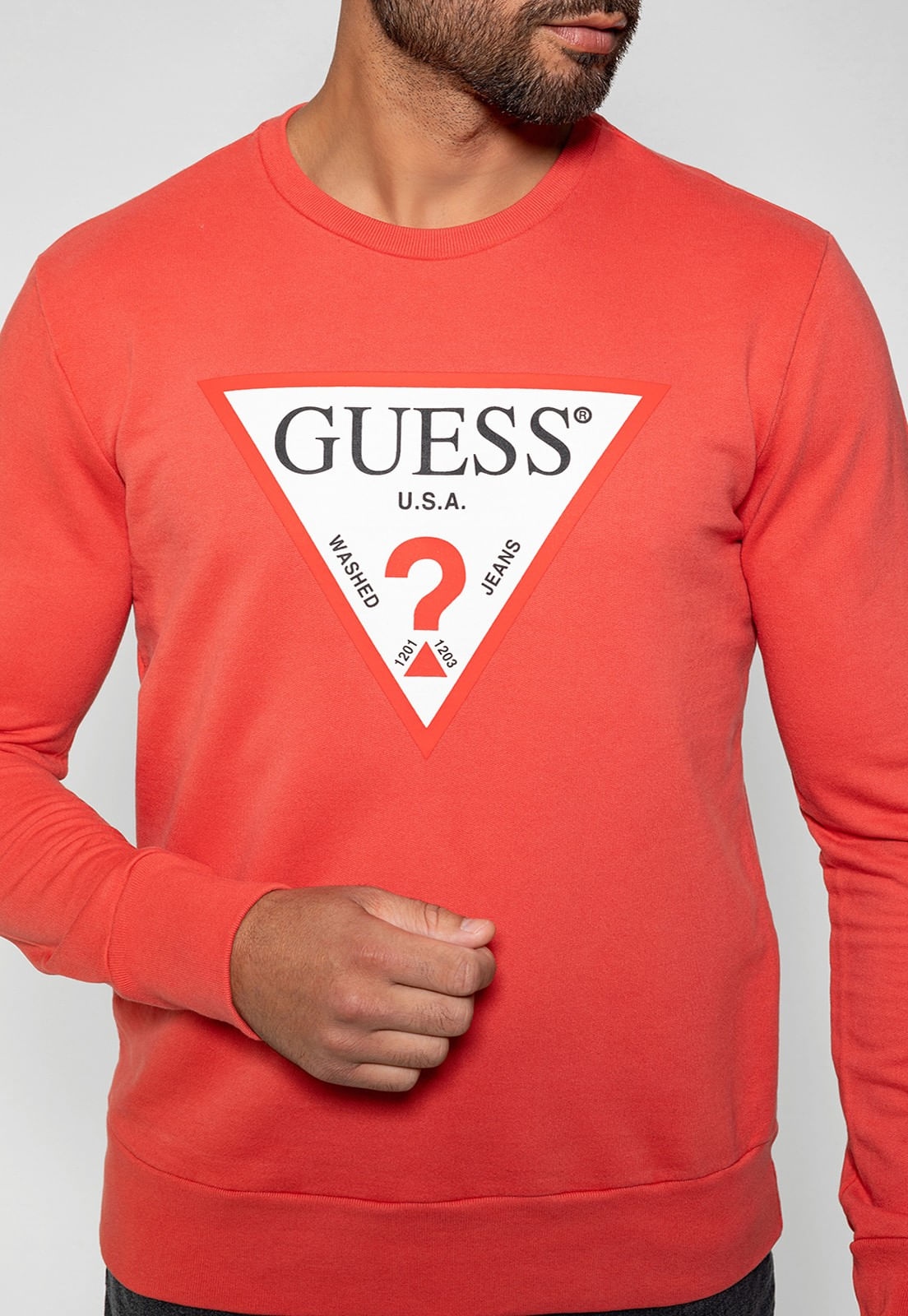 Blusa de Moletom Logo Classic Guess Salmão - Imagem 13