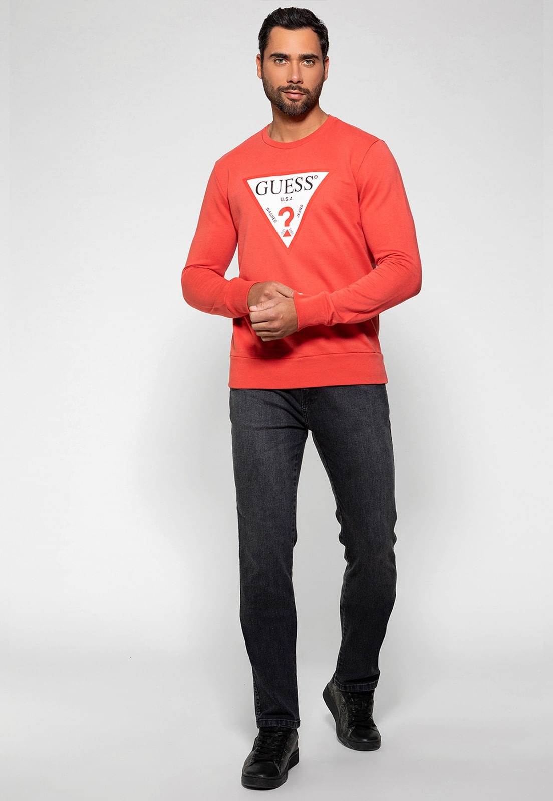Blusa de Moletom Logo Classic Guess Salmão - Imagem 22