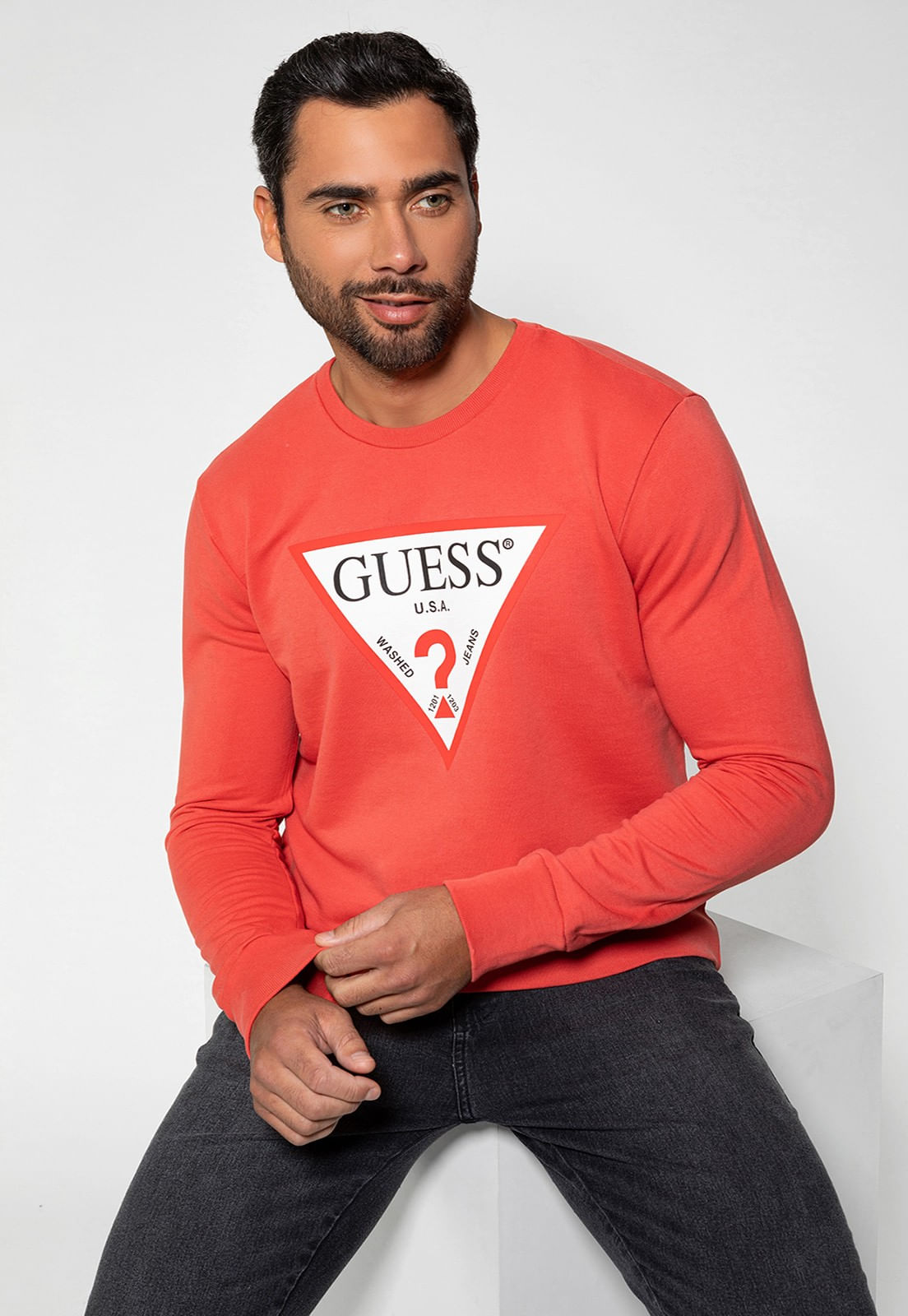Blusa de Moletom Logo Classic Guess Salmão - Imagem 25
