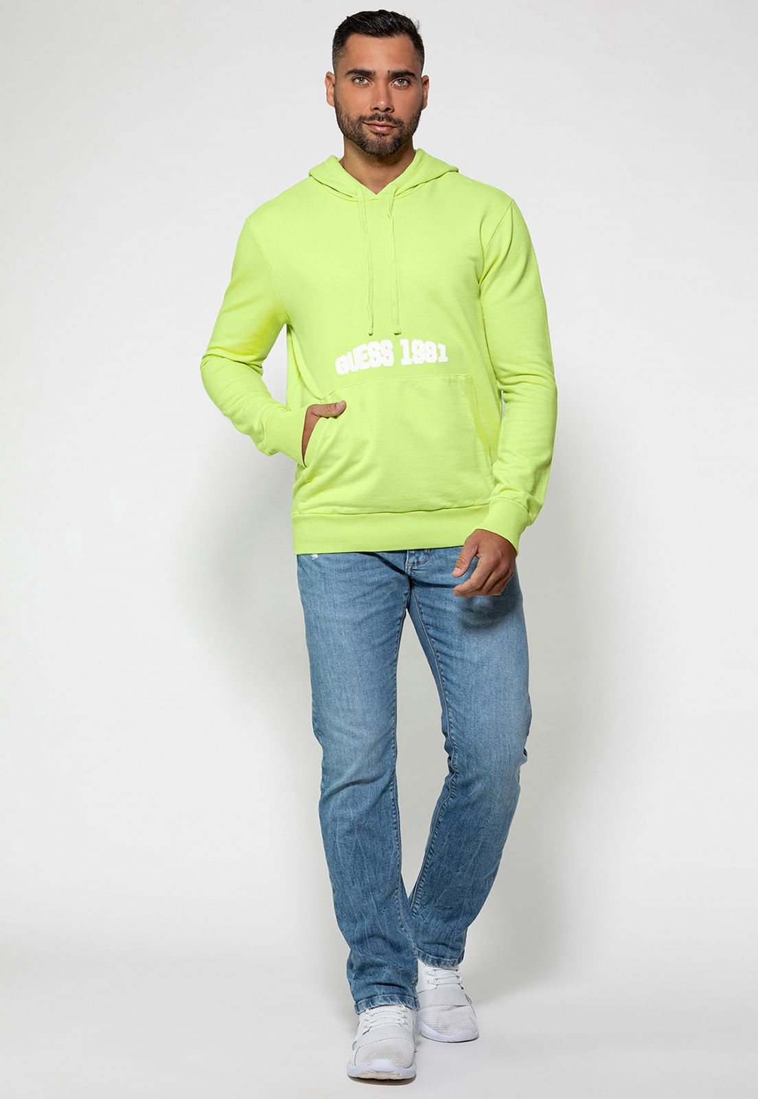 Blusa de Moletom Capuz 1981 Guess Verde - Imagem 26