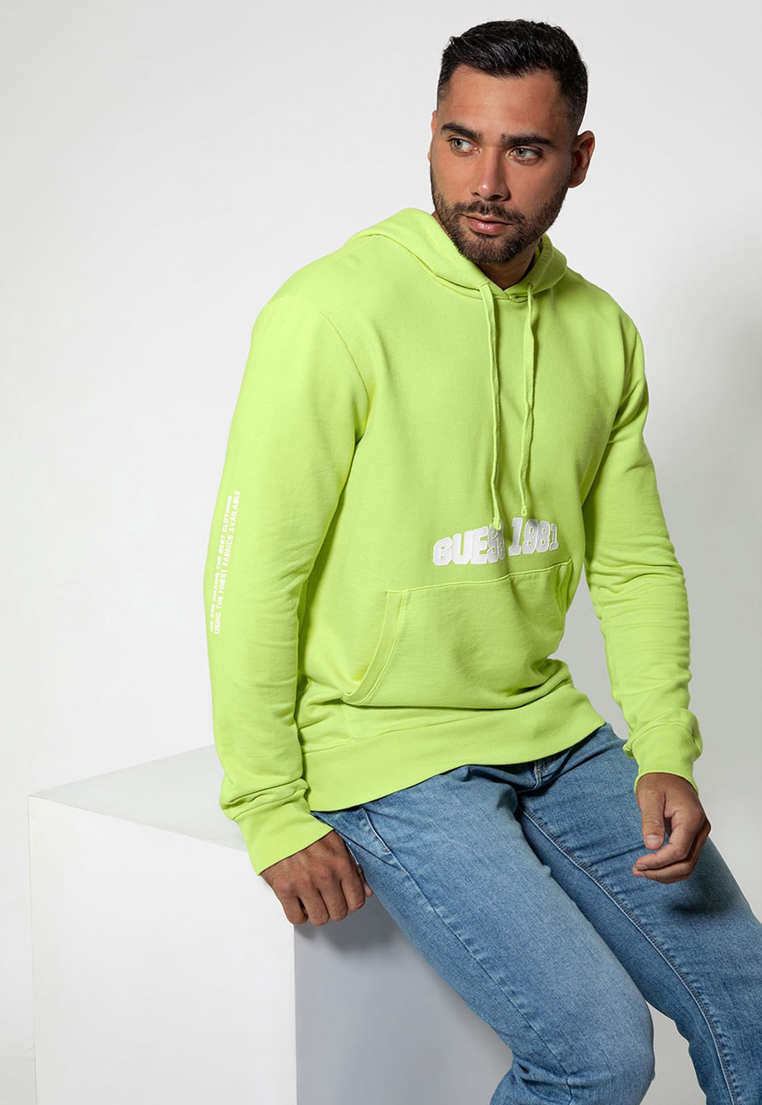 Blusa de Moletom Capuz 1981 Guess Verde - Imagem 30