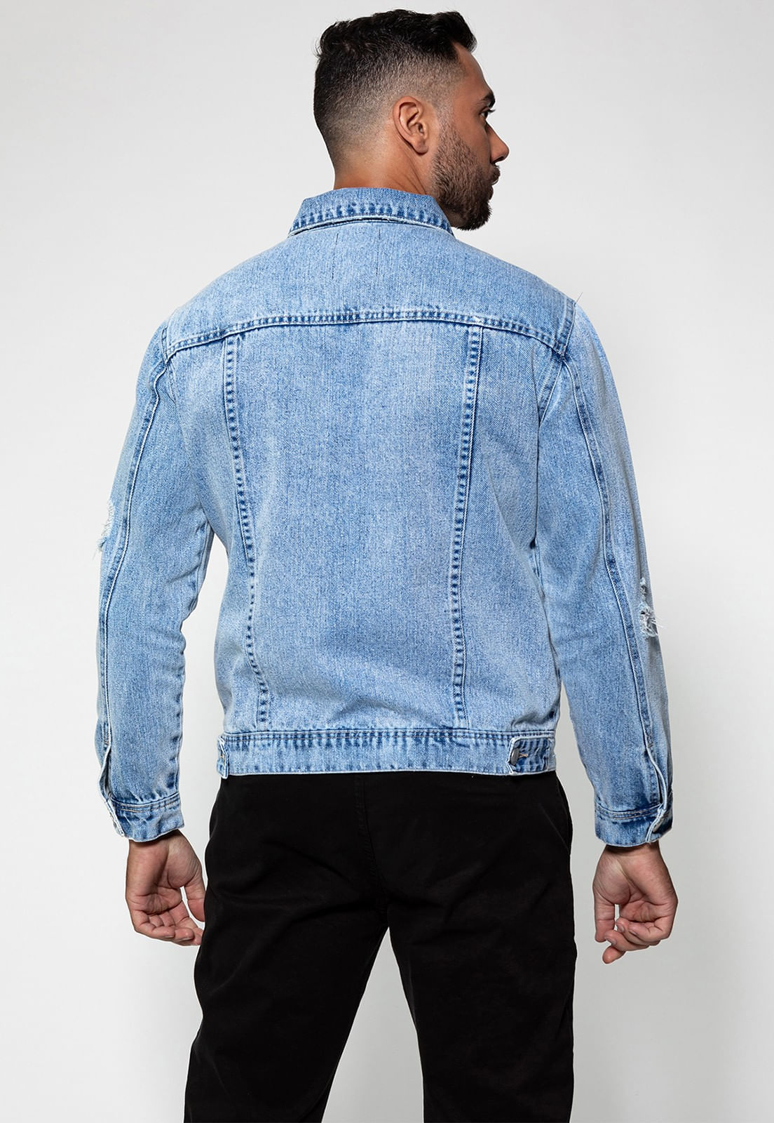 Jaqueta Jeans Truker Puidos Guess Azul Claro - Imagem 23