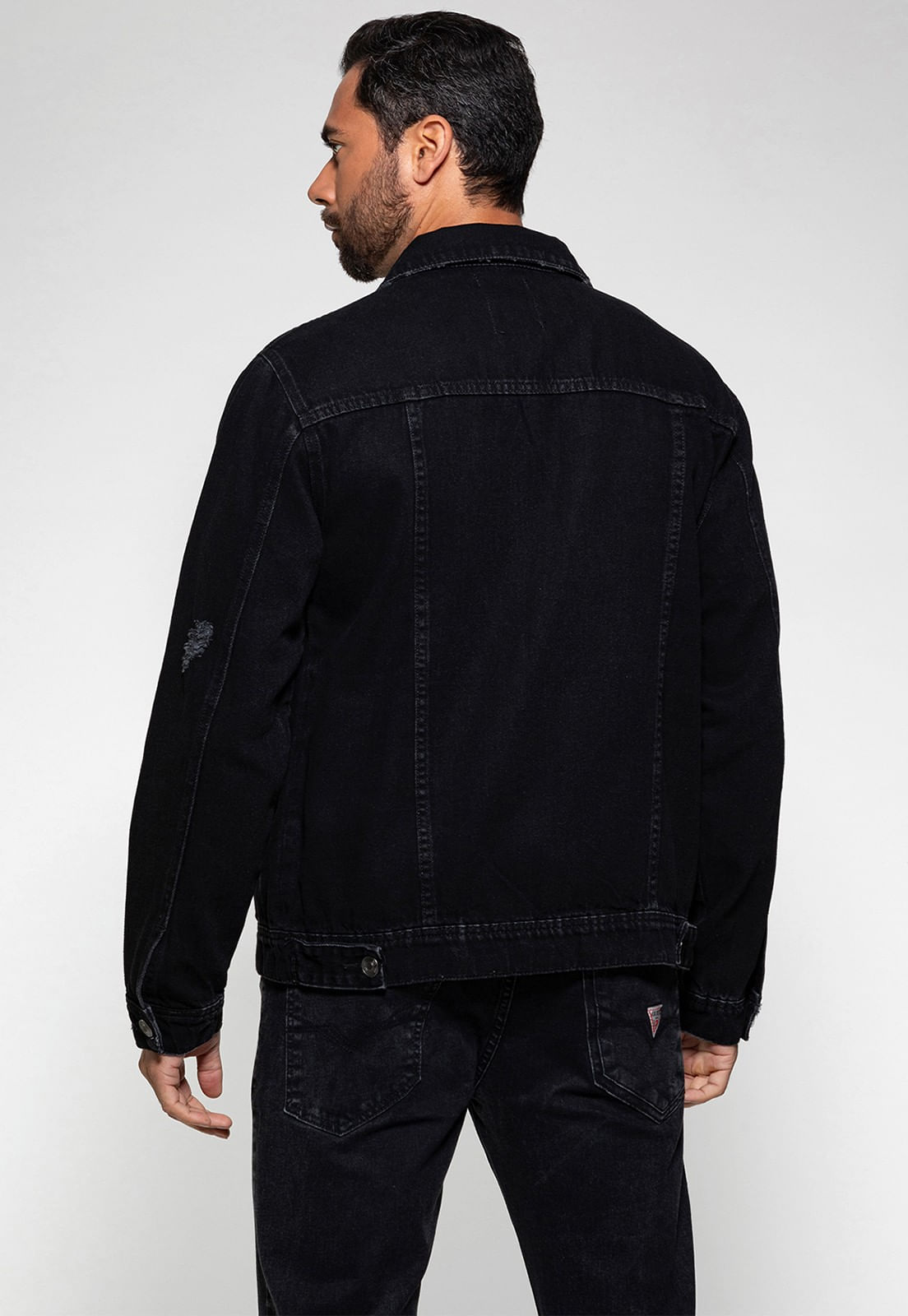 Jaqueta Jeans Truker Puidos Preto - Imagem 5