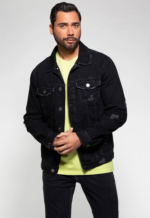Jaqueta Jeans Truker Puidos Cinza
