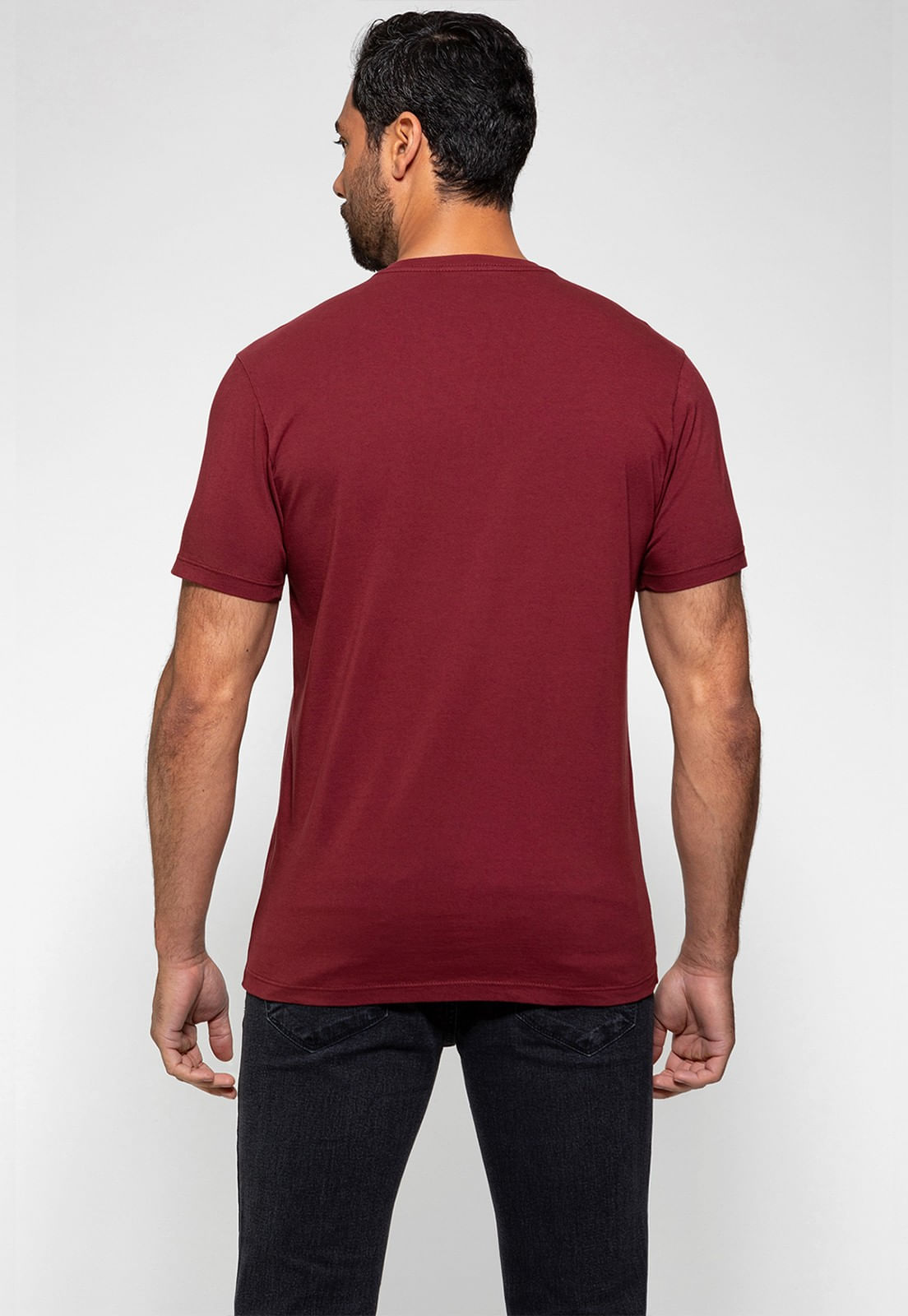 Camiseta Logo Listrado Guess Vinho - Imagem 4