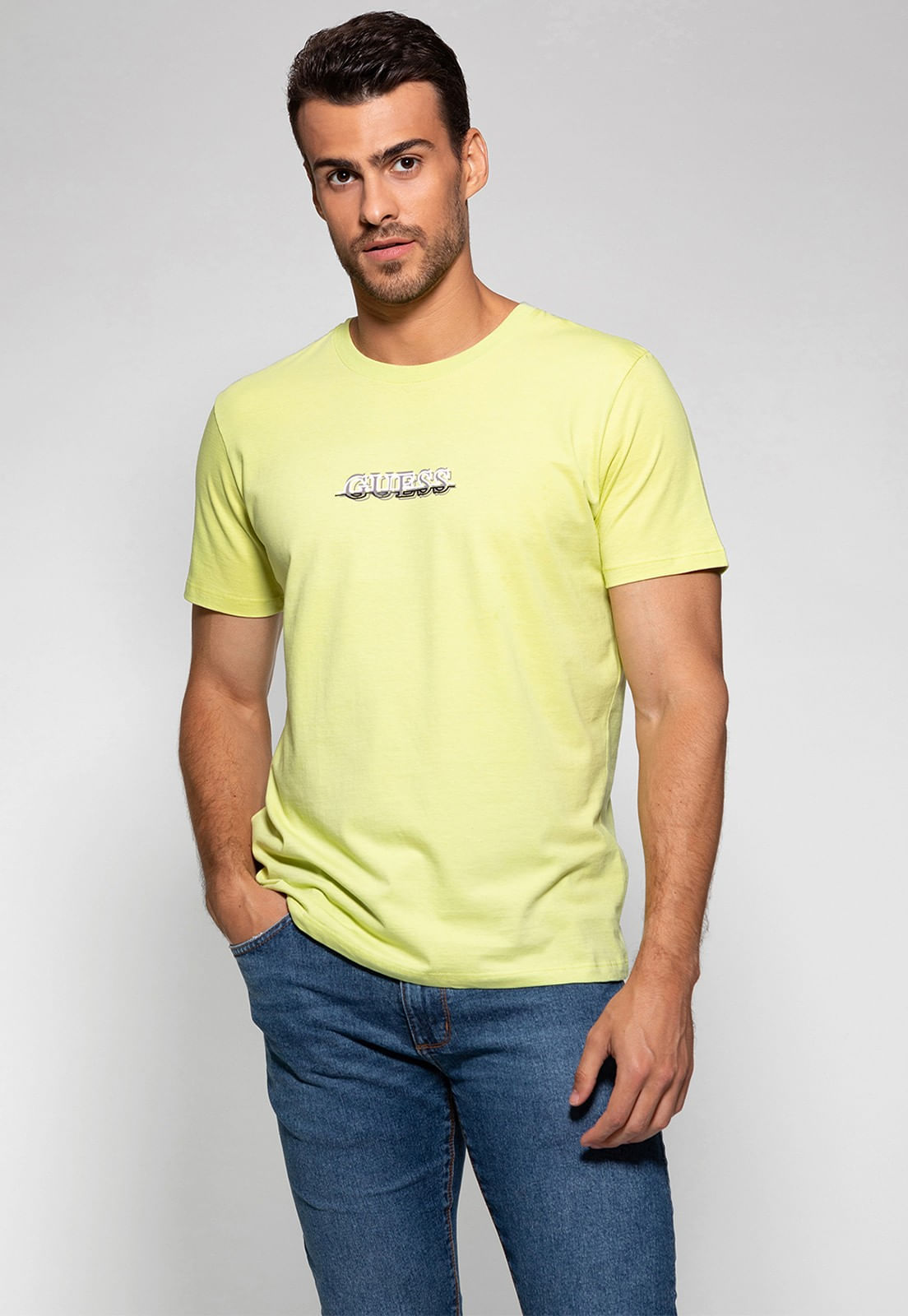 Camiseta Silk Emborrachado Guess Verde - Imagem 11