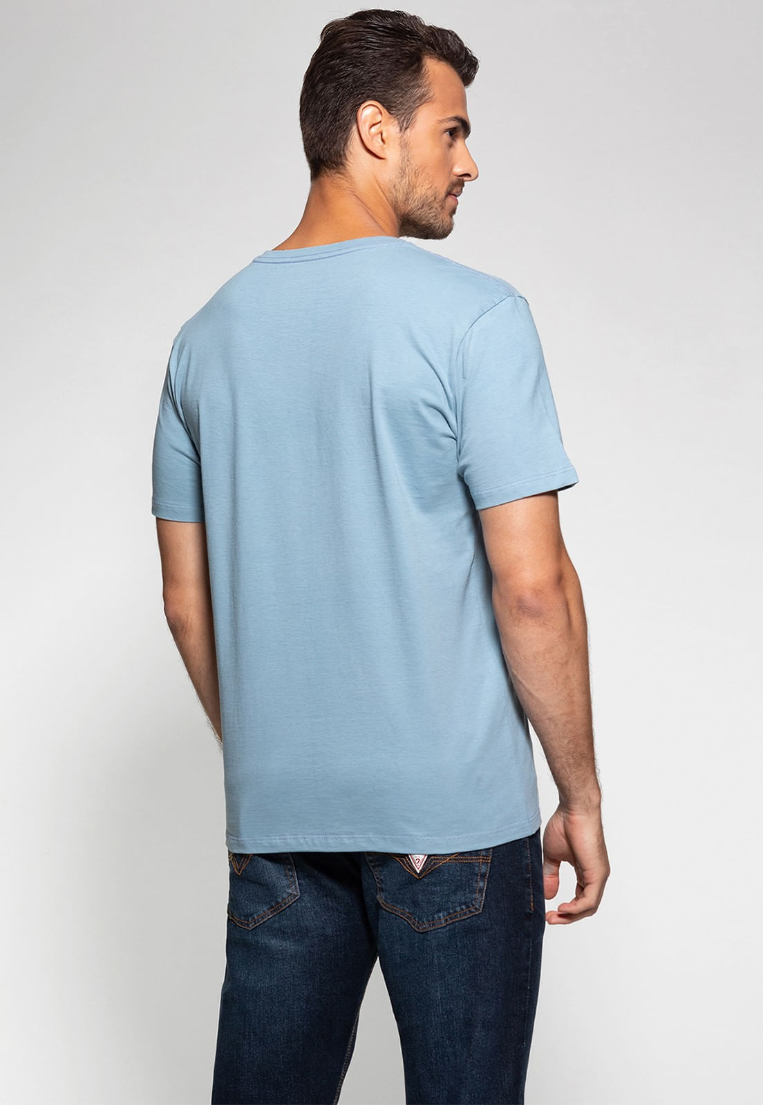 Camiseta Silk Emborrachado Guess Azul - Imagem 24