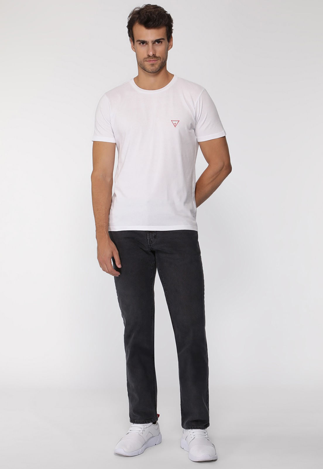 Camiseta Guess Triangulo Original Pq Branco - Imagem 4