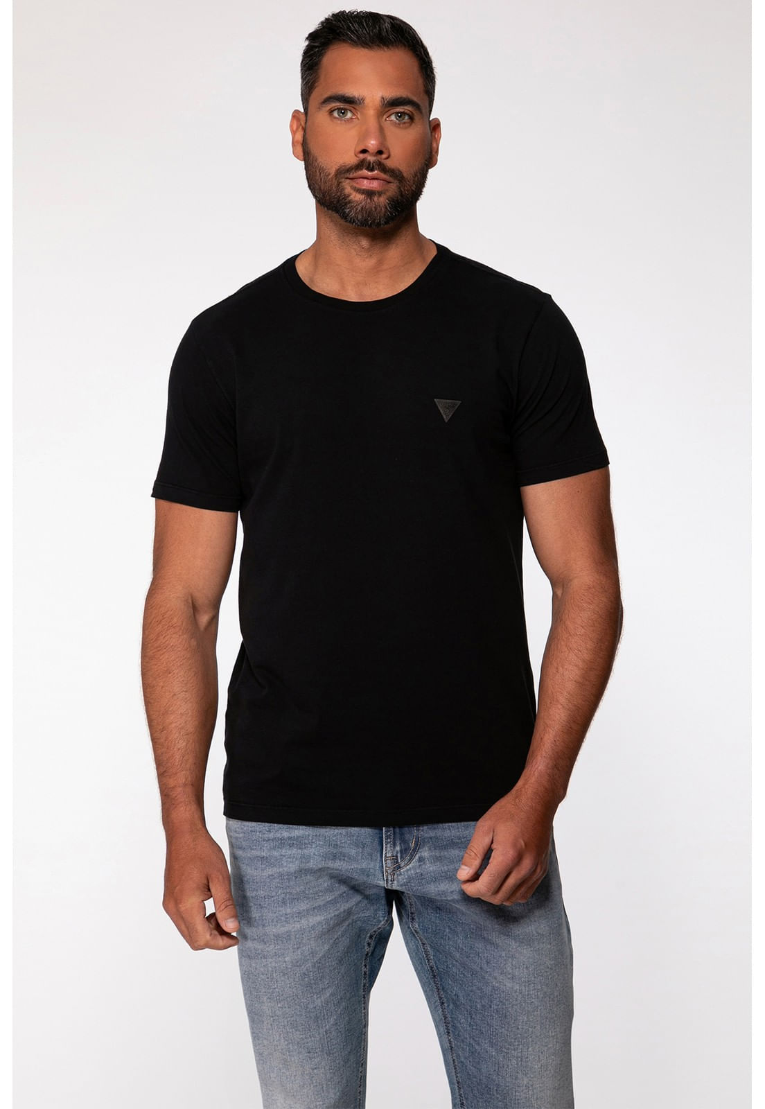 Camiseta Triângulo Emborrachado Guess Preto - Imagem 20