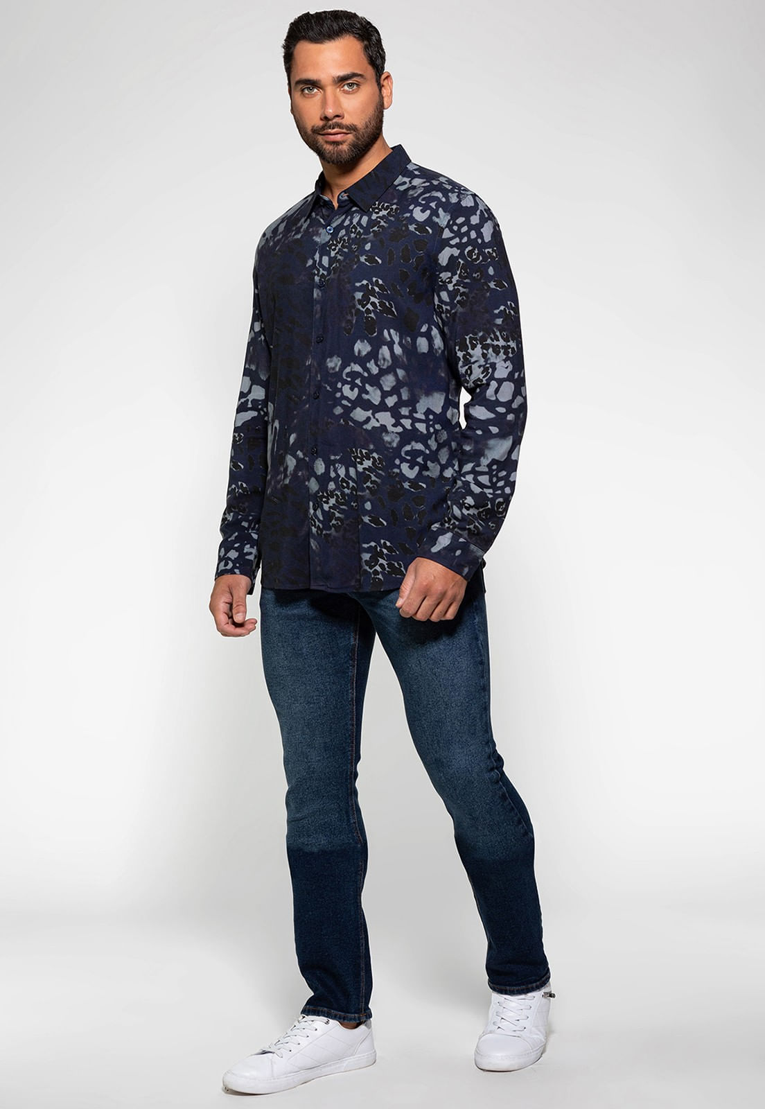 Camisa Manga Longa Midnight Animal Guess Branco - Imagem 8