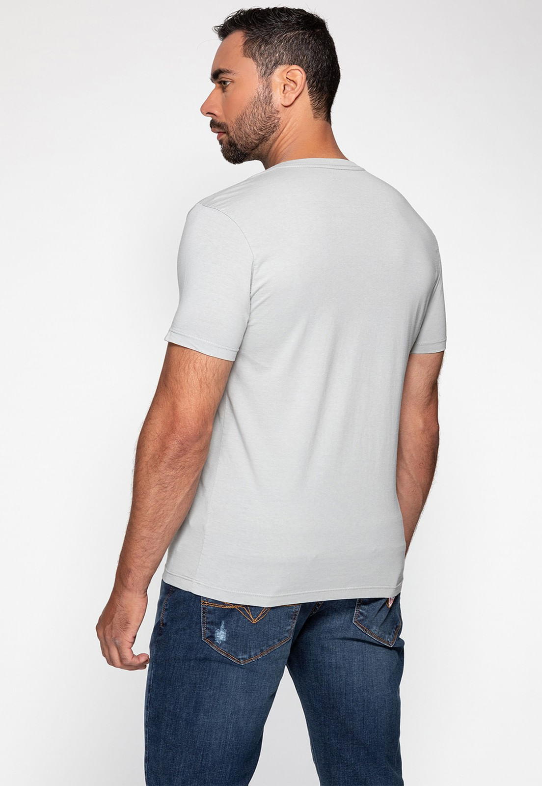 Camiseta Logo Gd Emborrachado Guess Cinza - Imagem 4