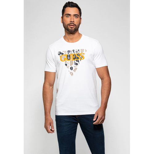 Camiseta Logo Contraste Guess Branco