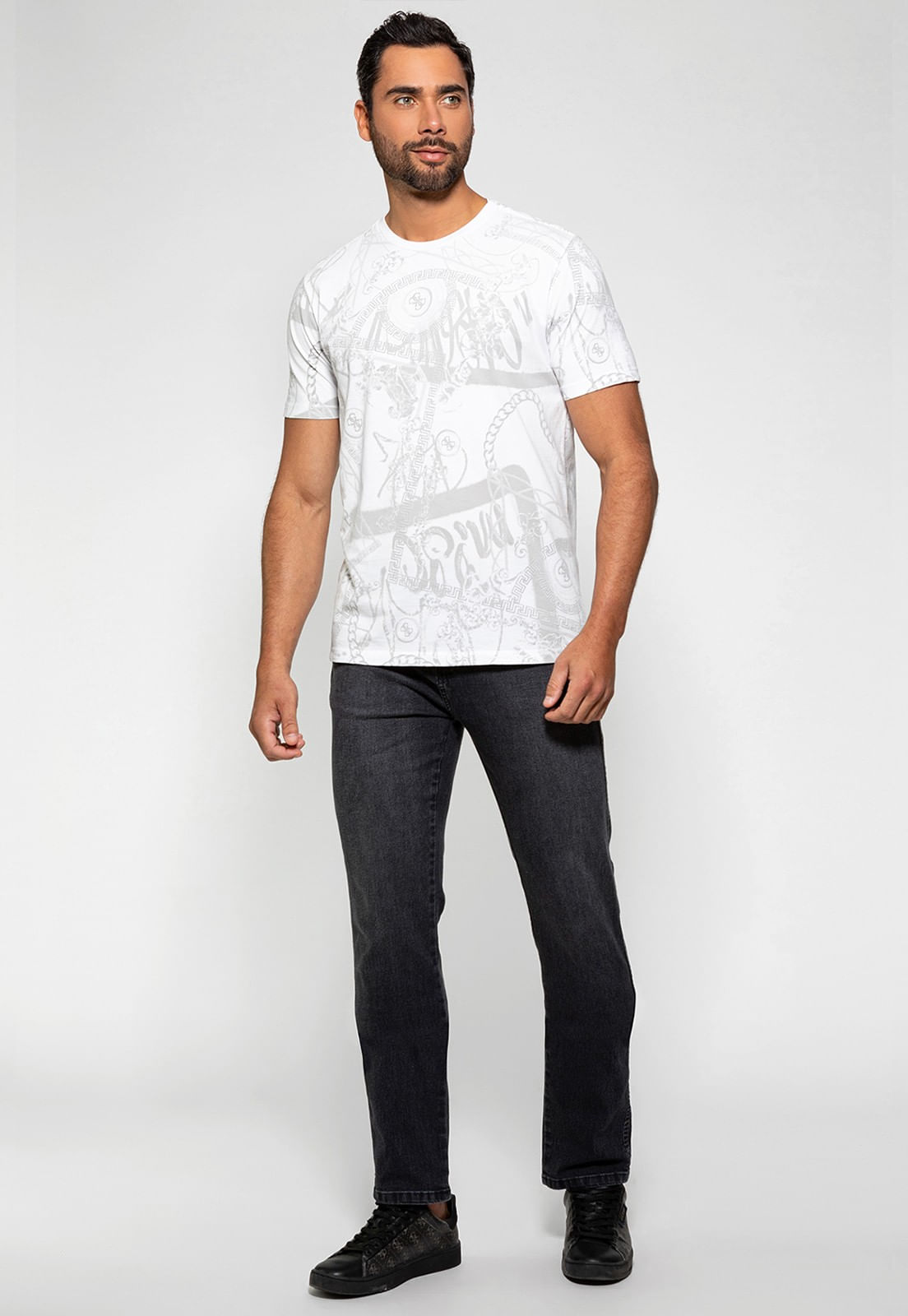 Camiseta Multi Estampa Guess Branco - Imagem 7