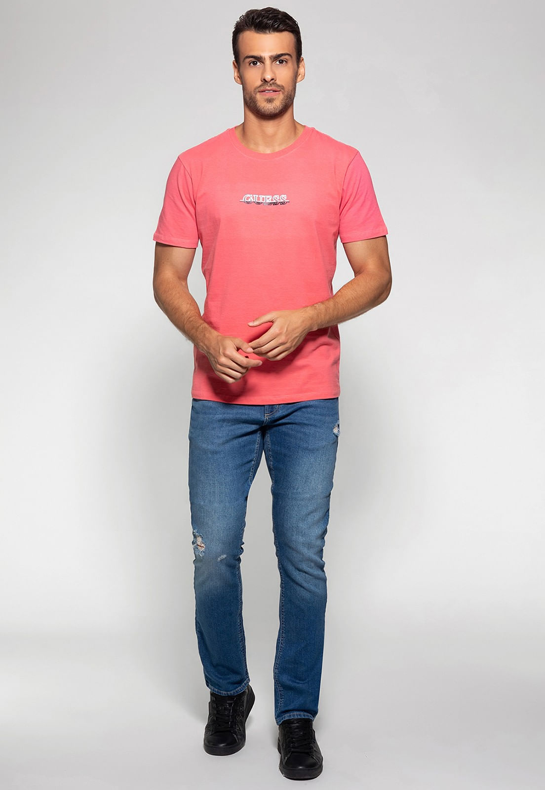 Calça Jeans Skinny Puidos Guess Azul Claro - Imagem 8