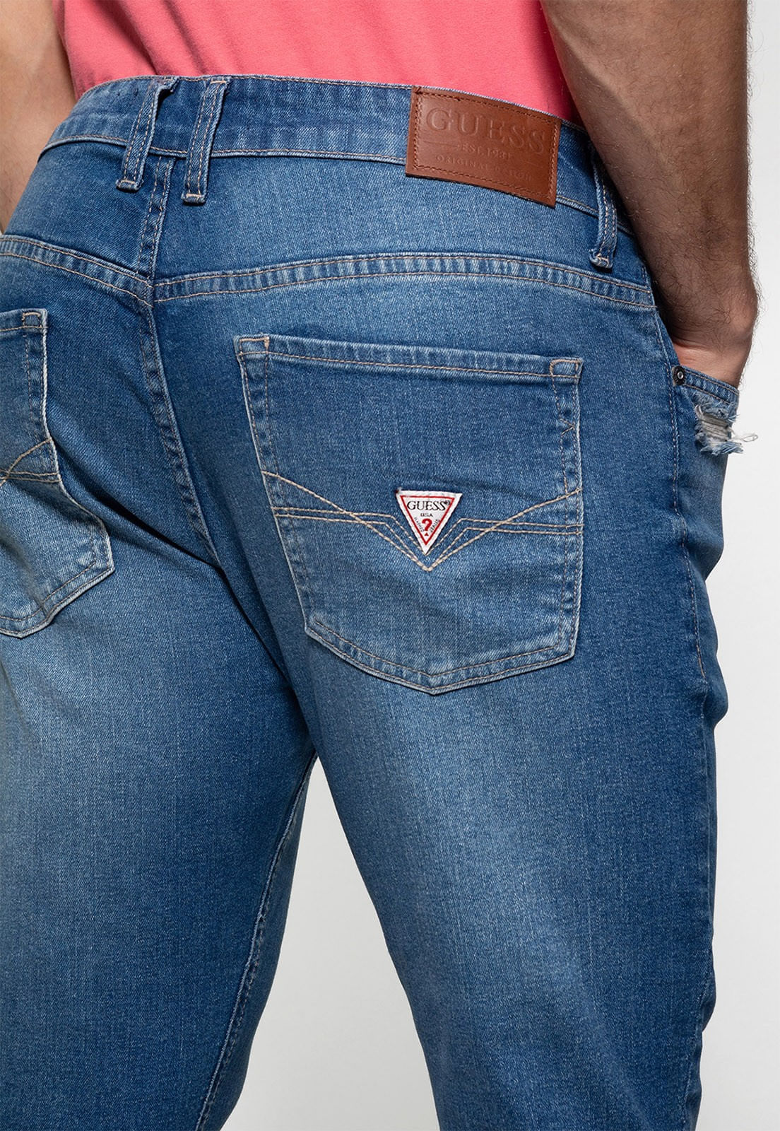 Calça Jeans Skinny Puidos Guess Azul Claro - Imagem 12