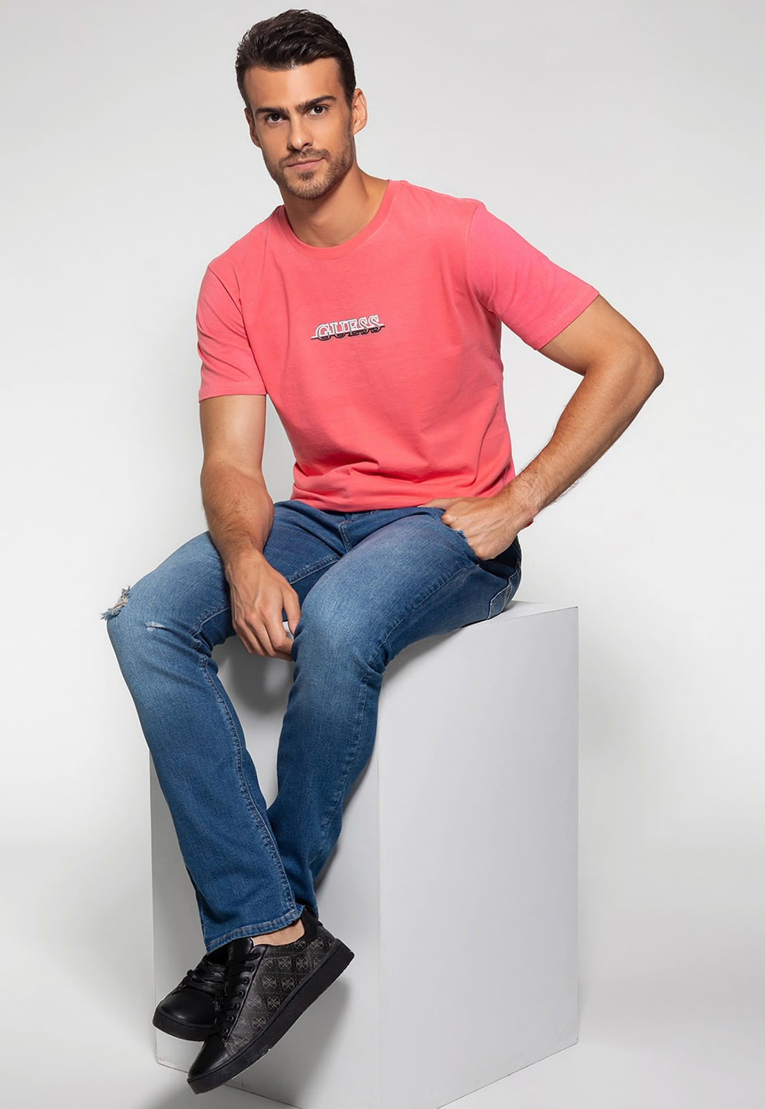 Calça Jeans Skinny Puidos Guess Azul Claro - Imagem 17