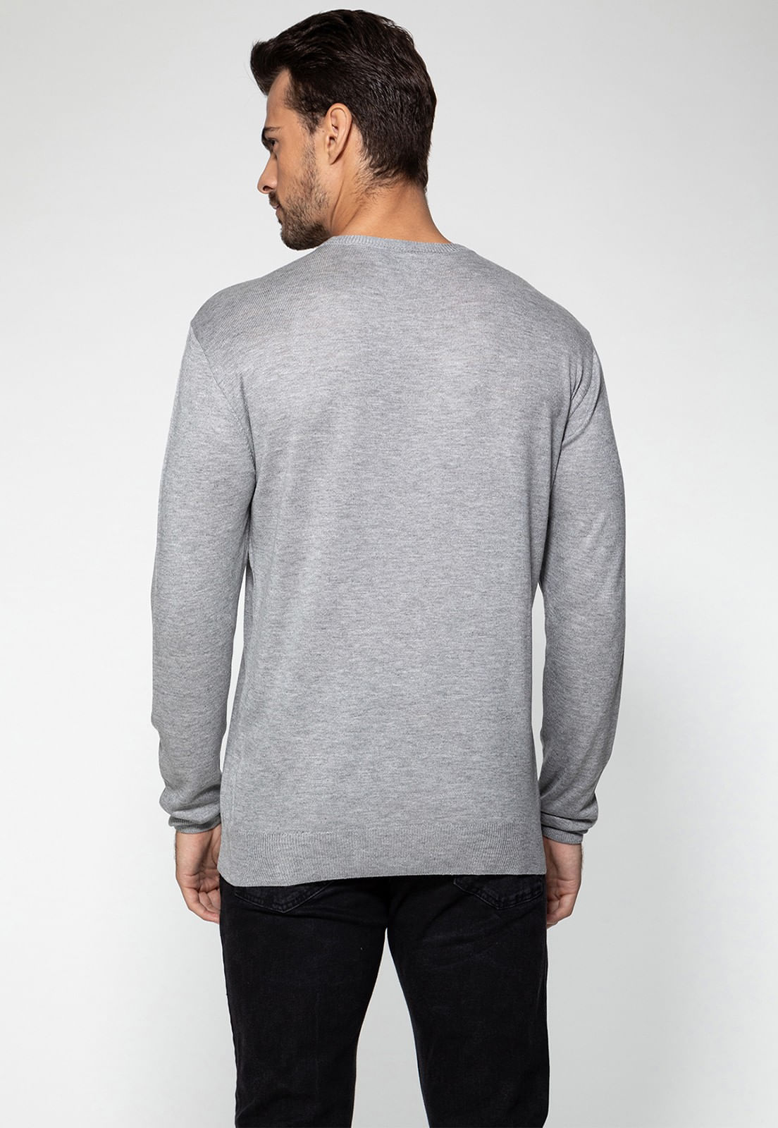 Pullover Tricot Masculino Guess Cinza Escuro - Imagem 22