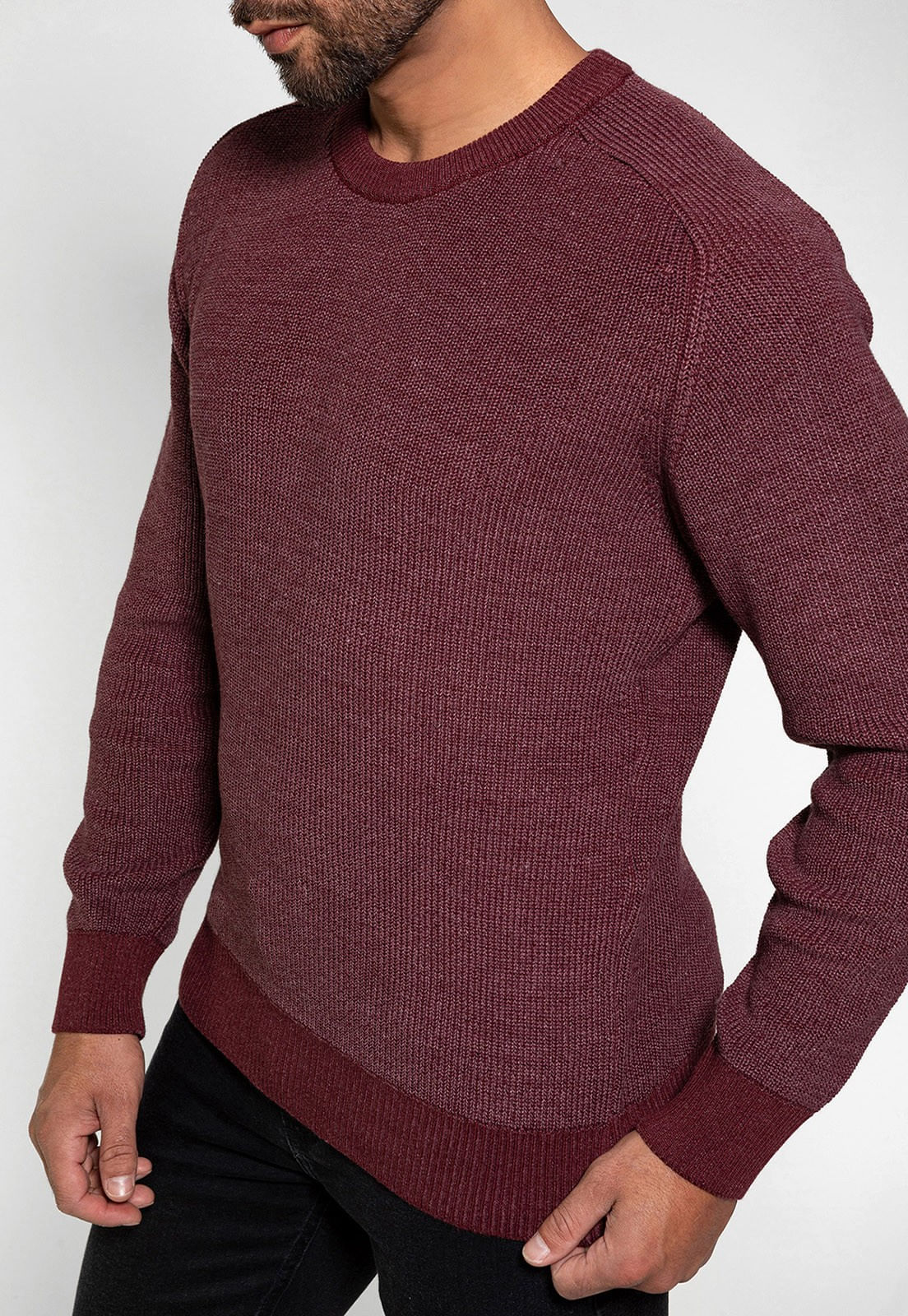 Pullover Tricot Estonado Guess Vinho - Imagem 3