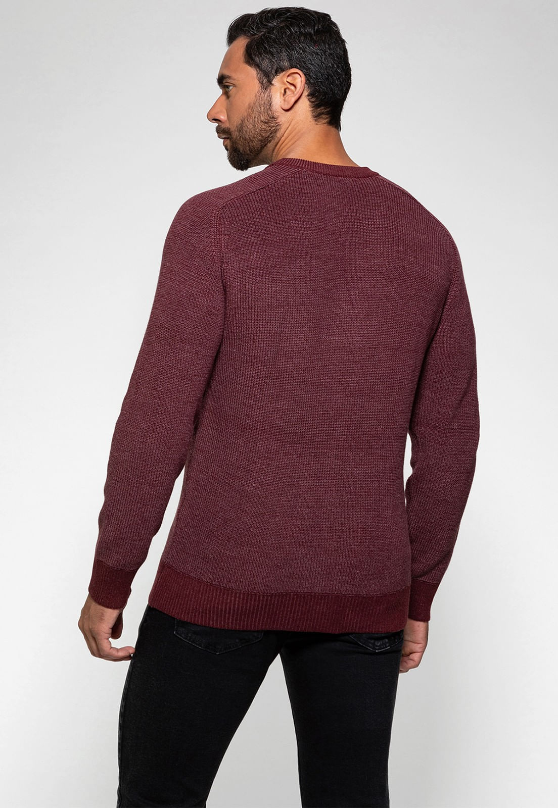 Pullover Tricot Estonado Guess Vinho - Imagem 4