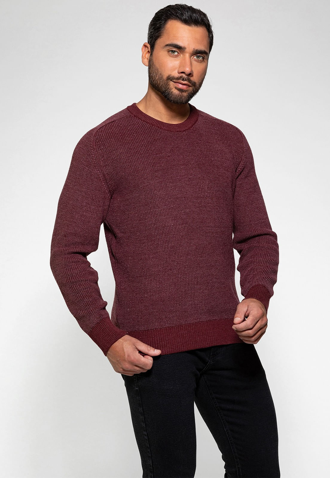 Pullover Tricot Estonado Guess Vinho - Imagem 21