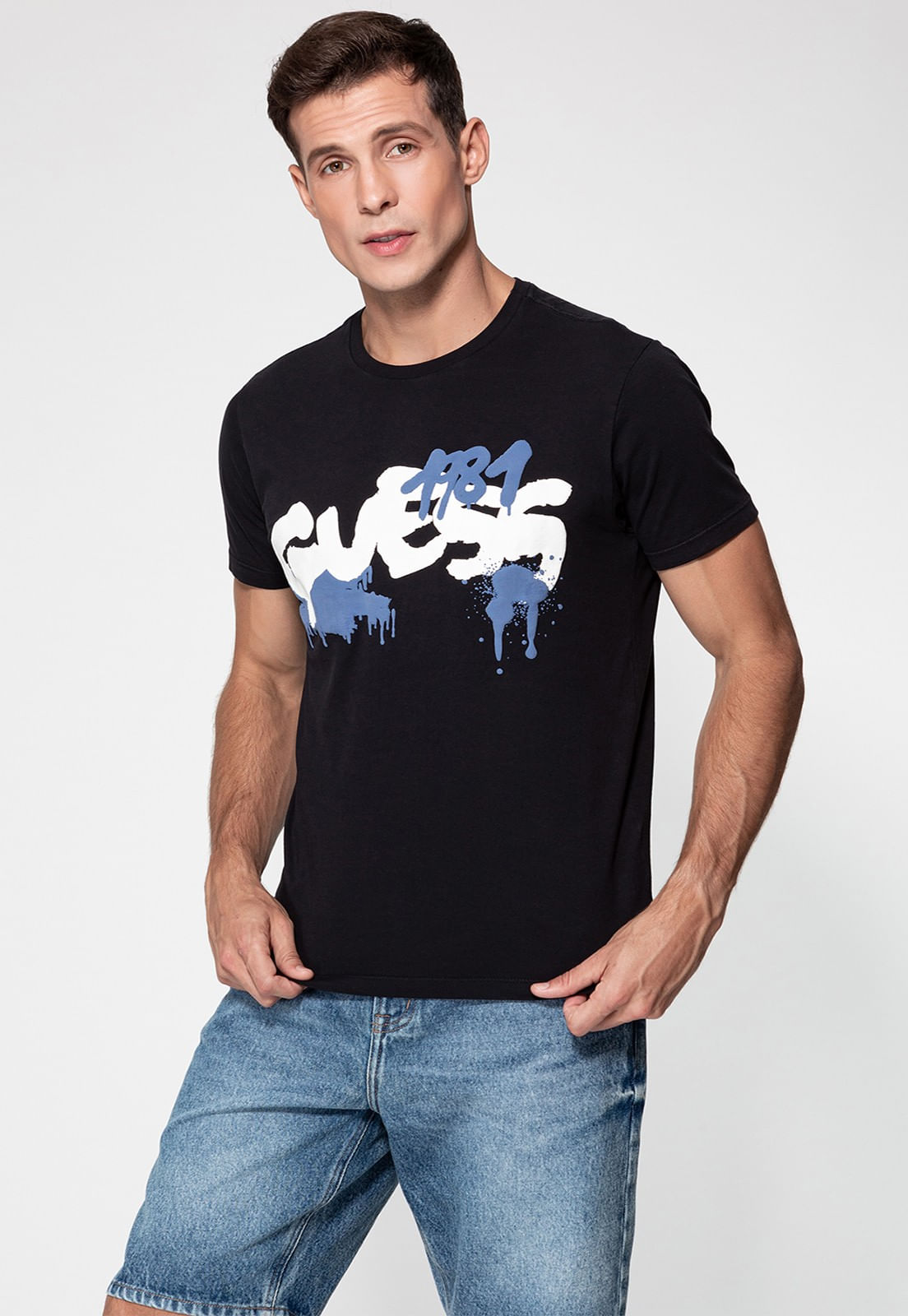 Camiseta Guess Grafitte 1981 Preto