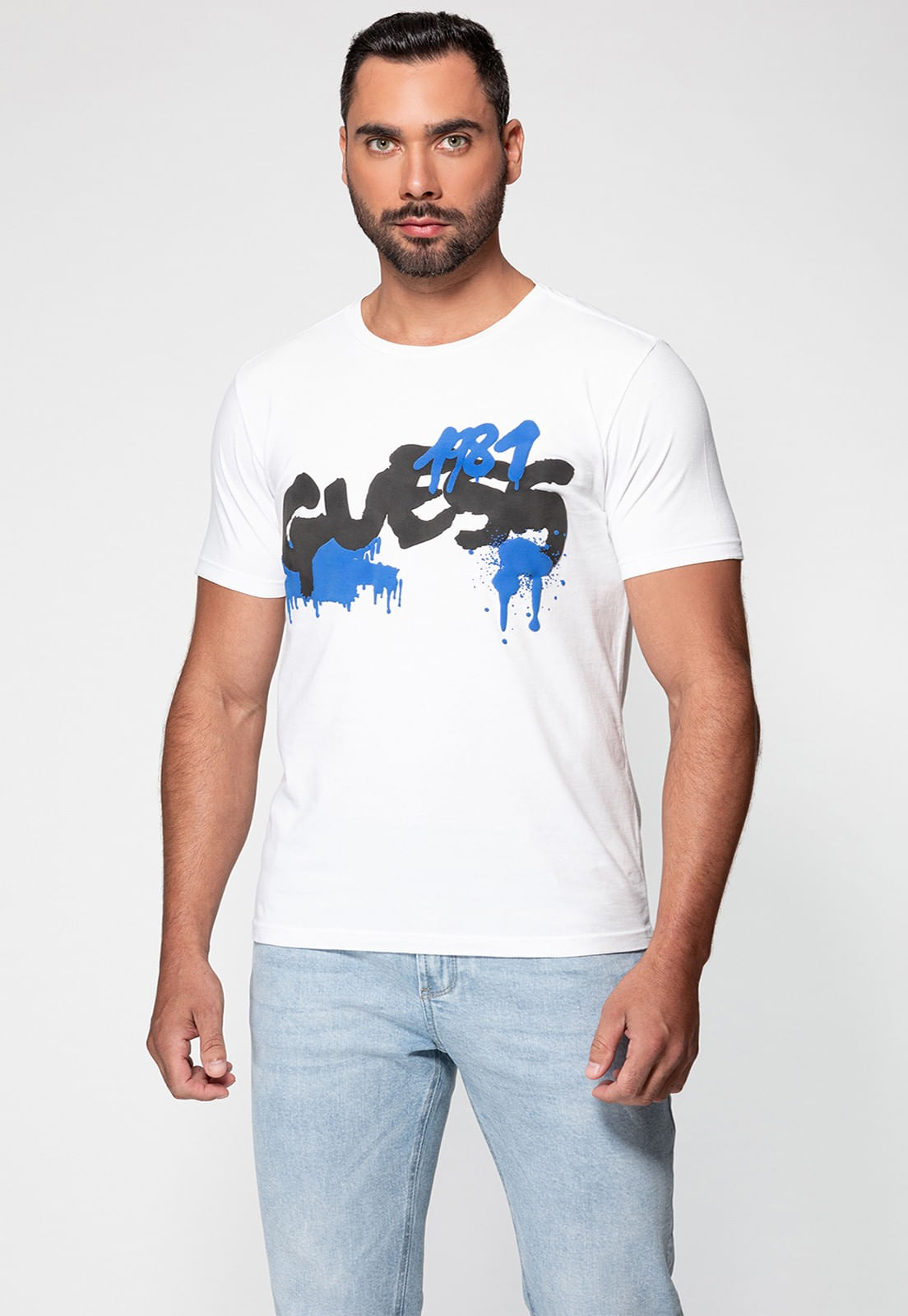 Camiseta Guess Grafitte 1981 Branco