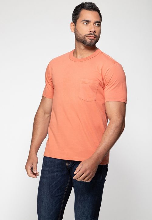 Camiseta Bolso Logo Bordado Guess Rosa Claro