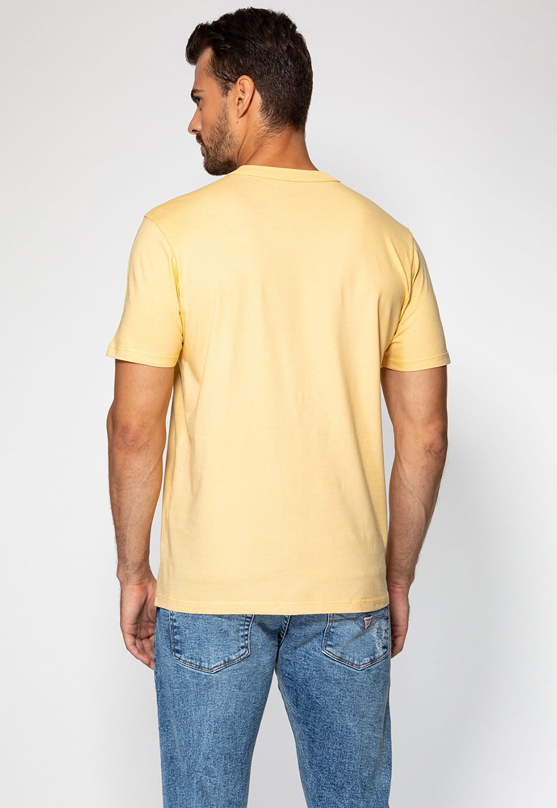 Camiseta Bolso Logo Bordado Guess Amarelo - Imagem 22