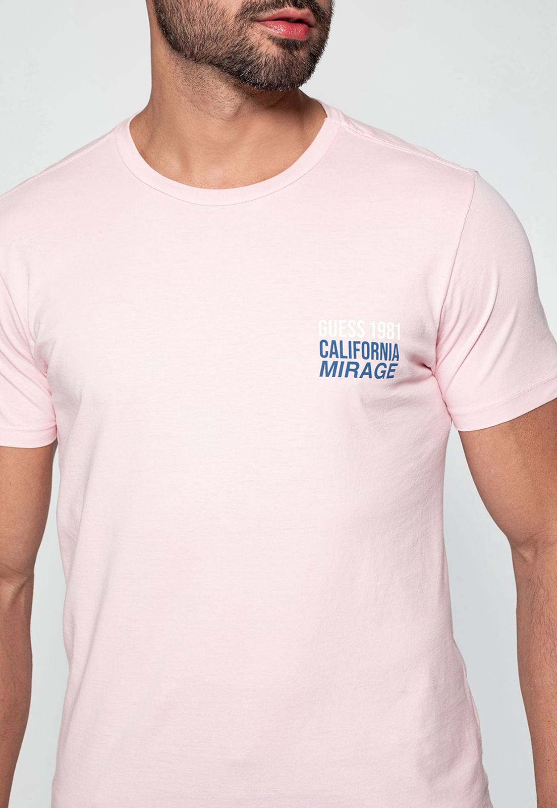 Camiseta Palm Costas Guess Rosa Claro - Imagem 8