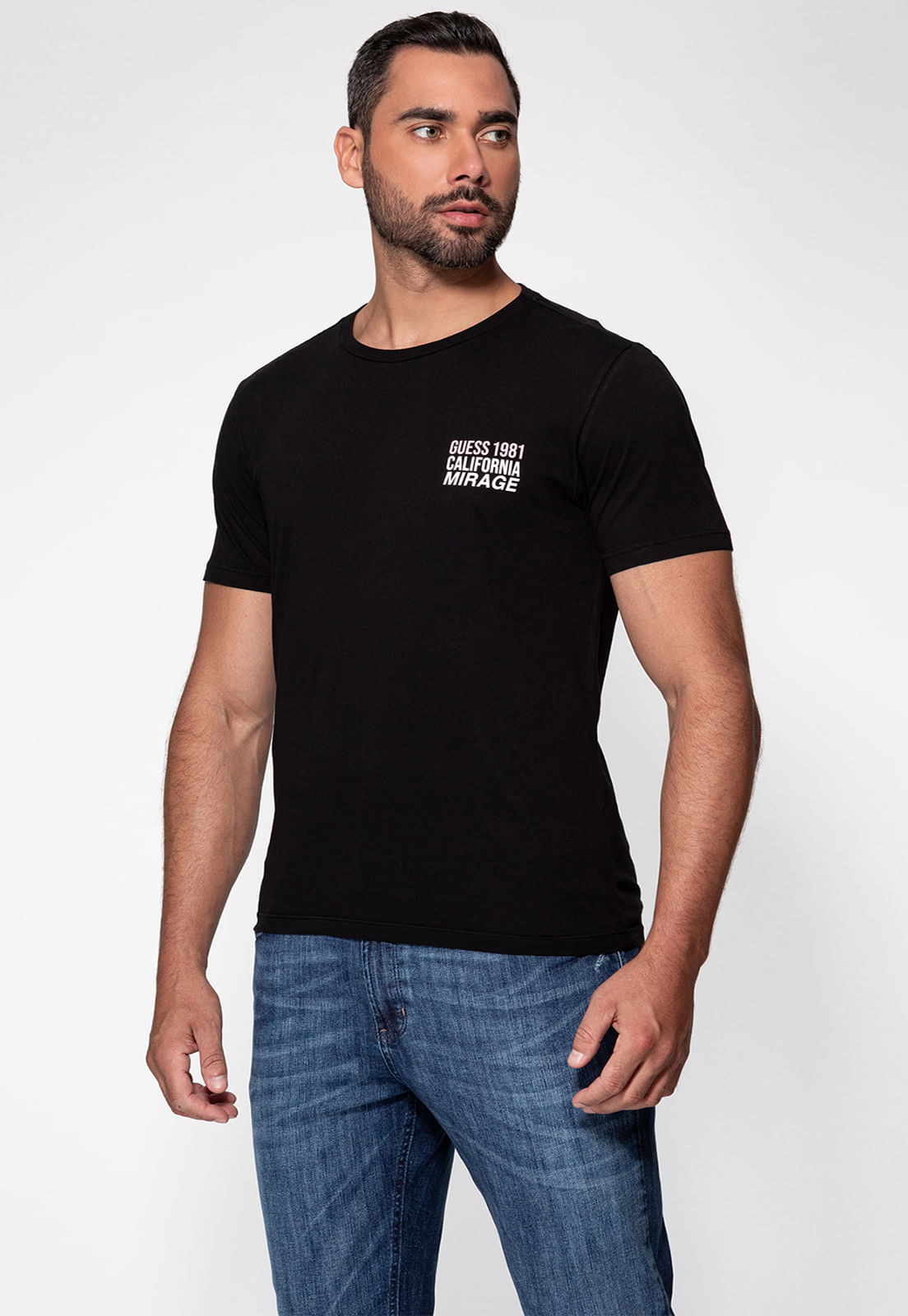 Camiseta Palm Costas Guess Preto - Imagem 19