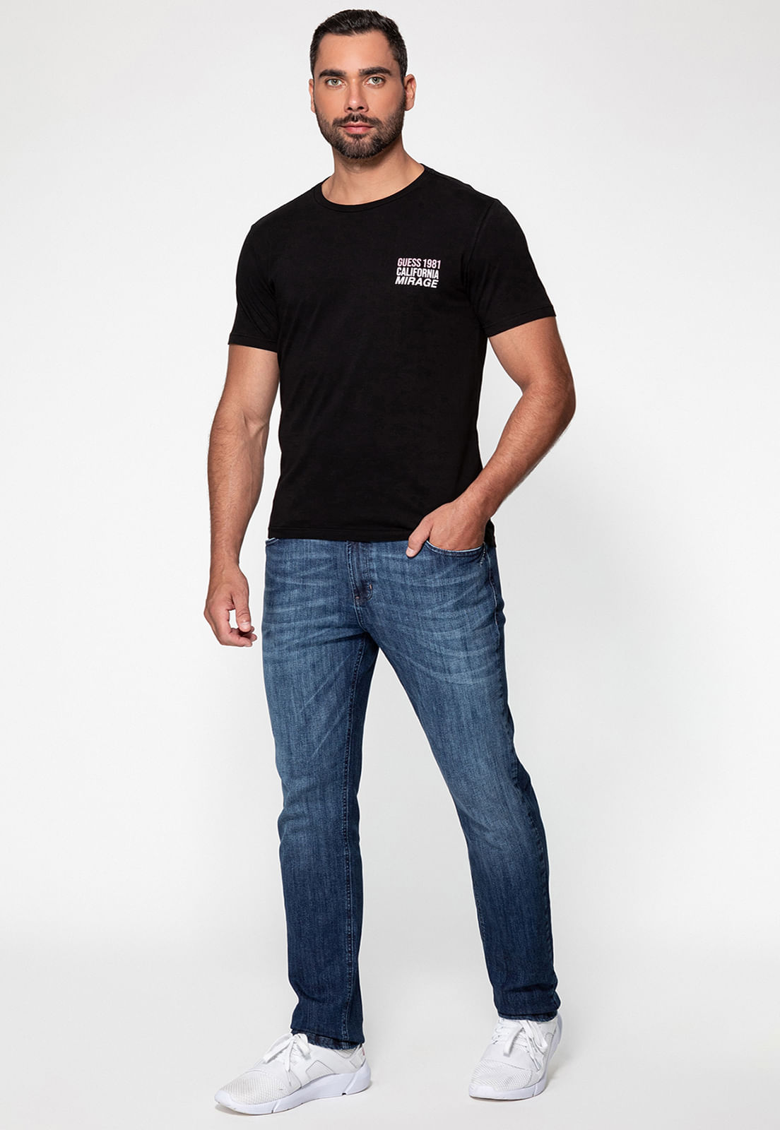 Camiseta Palm Costas Guess Preto - Imagem 20