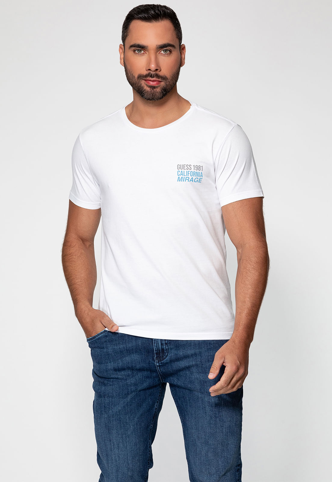 Camiseta Palm Costas Guess Branco