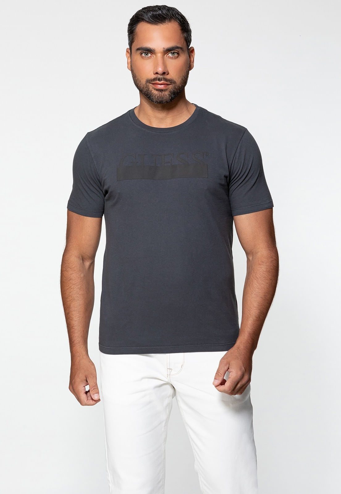 Camiseta Guess Silk Emborrachado Cinza - Imagem 11