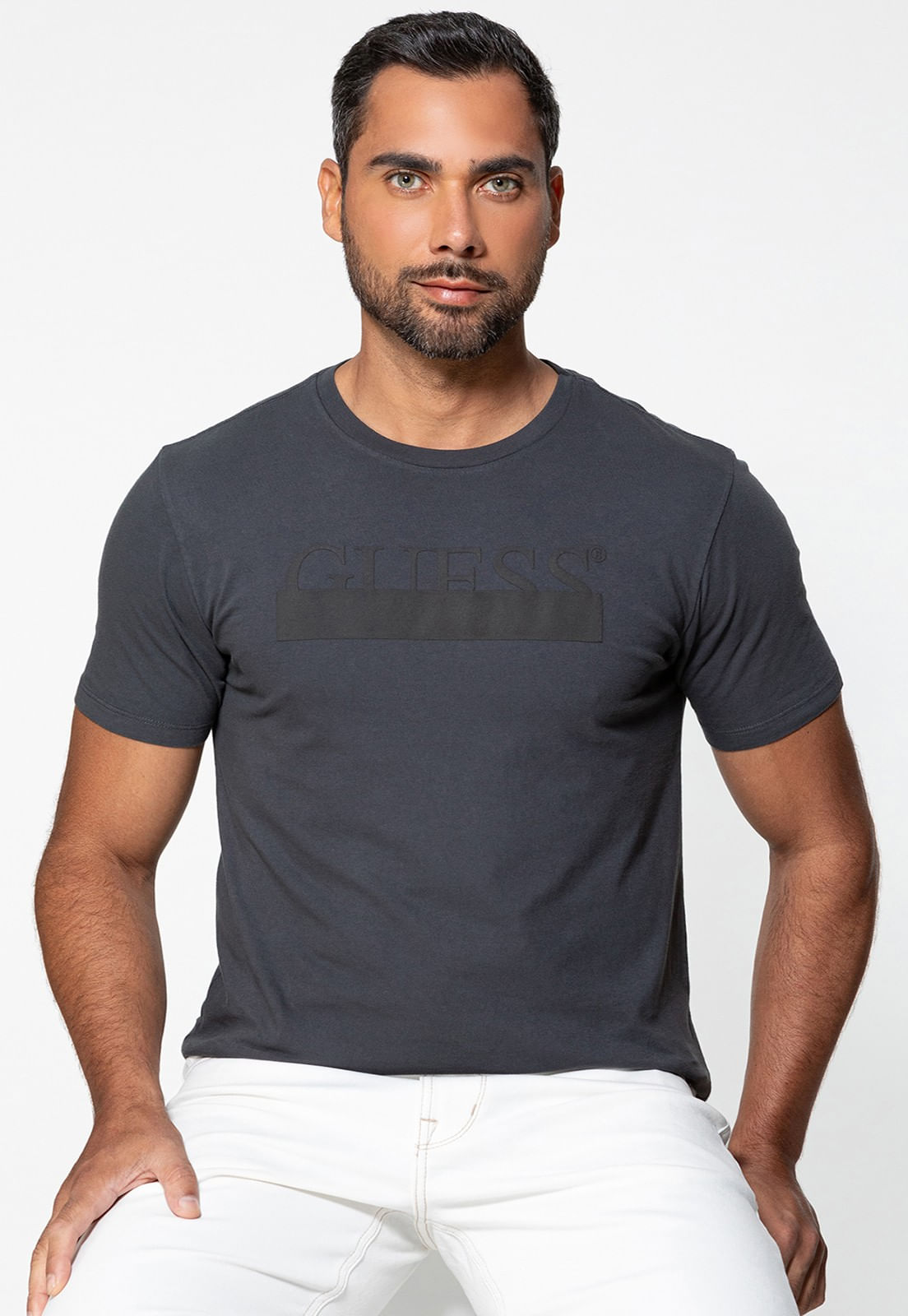 Camiseta Guess Silk Emborrachado Cinza - Imagem 15