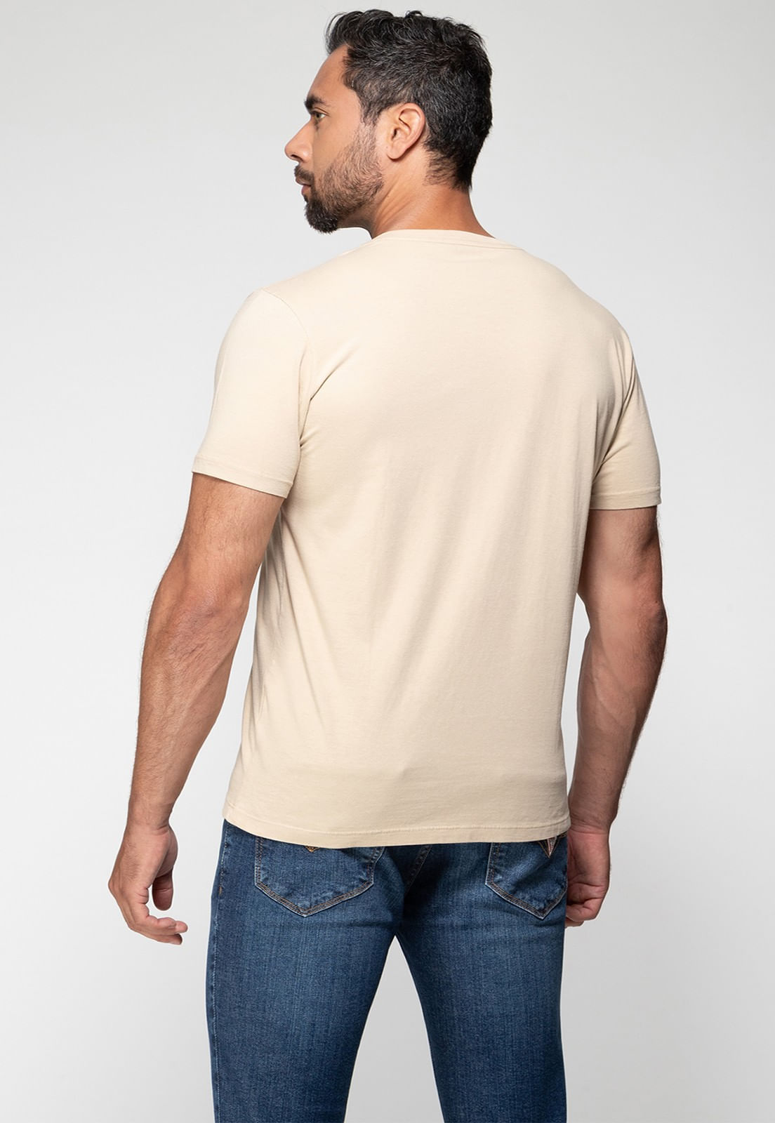 Camiseta Guess Silk Emborrachado Bege - Imagem 8