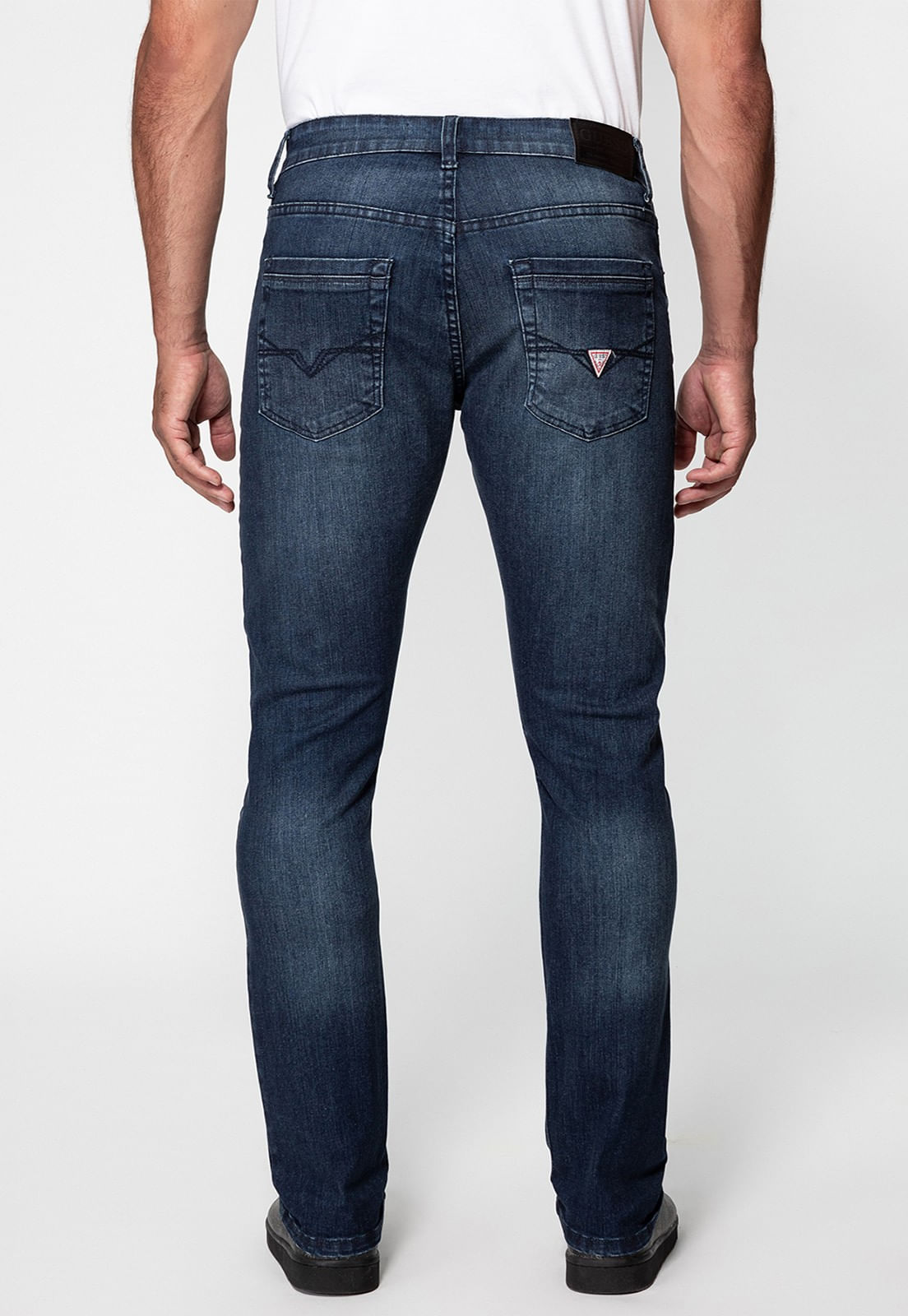 Calça Jeans Slim Tapered Guess Azul Escuro - Imagem 34