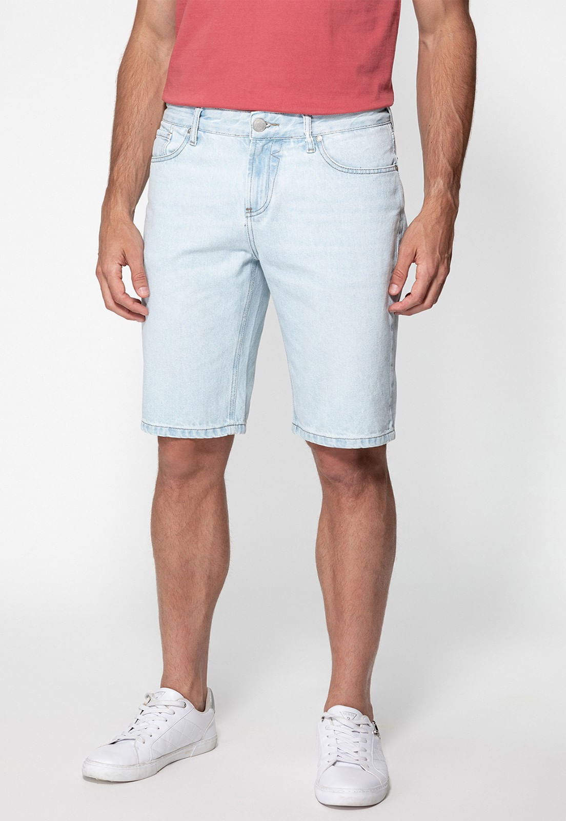 Bermuda Jeans Clara Guess Azul Claro - Imagem 16