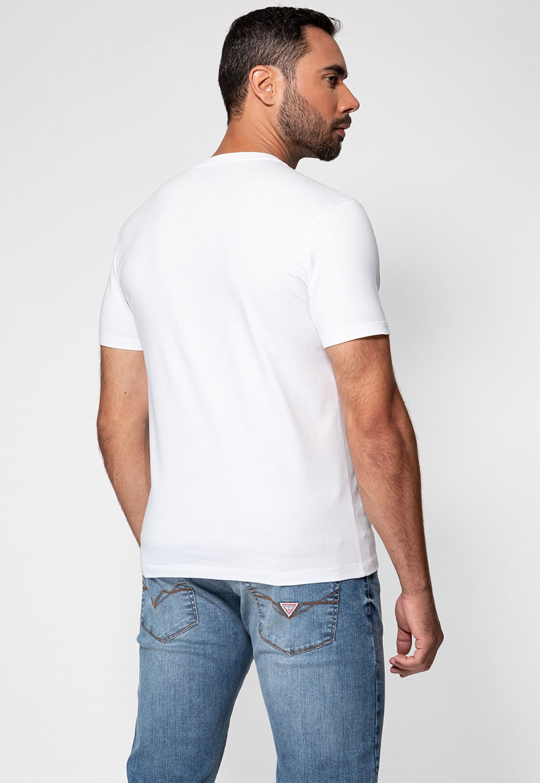 Camiseta Logo Bordado Guess Branco - Imagem 22