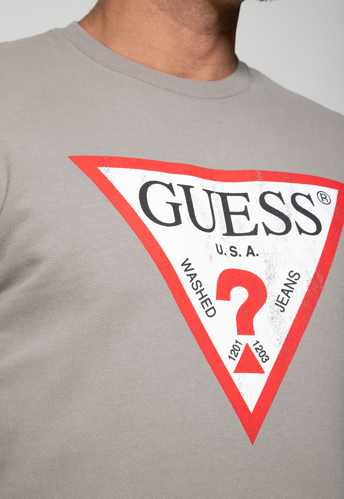 Blusa de Moletom Logo Degastado Guess Verde Claro - Imagem 4