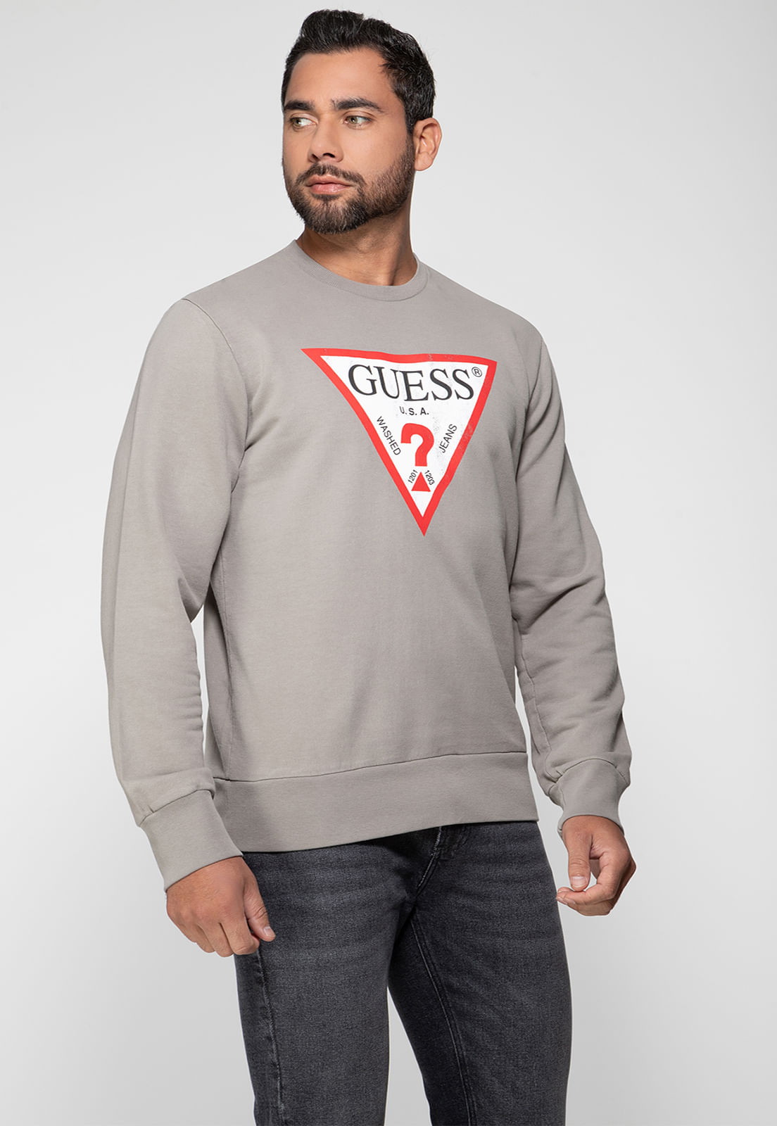 Blusa de Moletom Logo Degastado Guess Verde Claro - Imagem 20