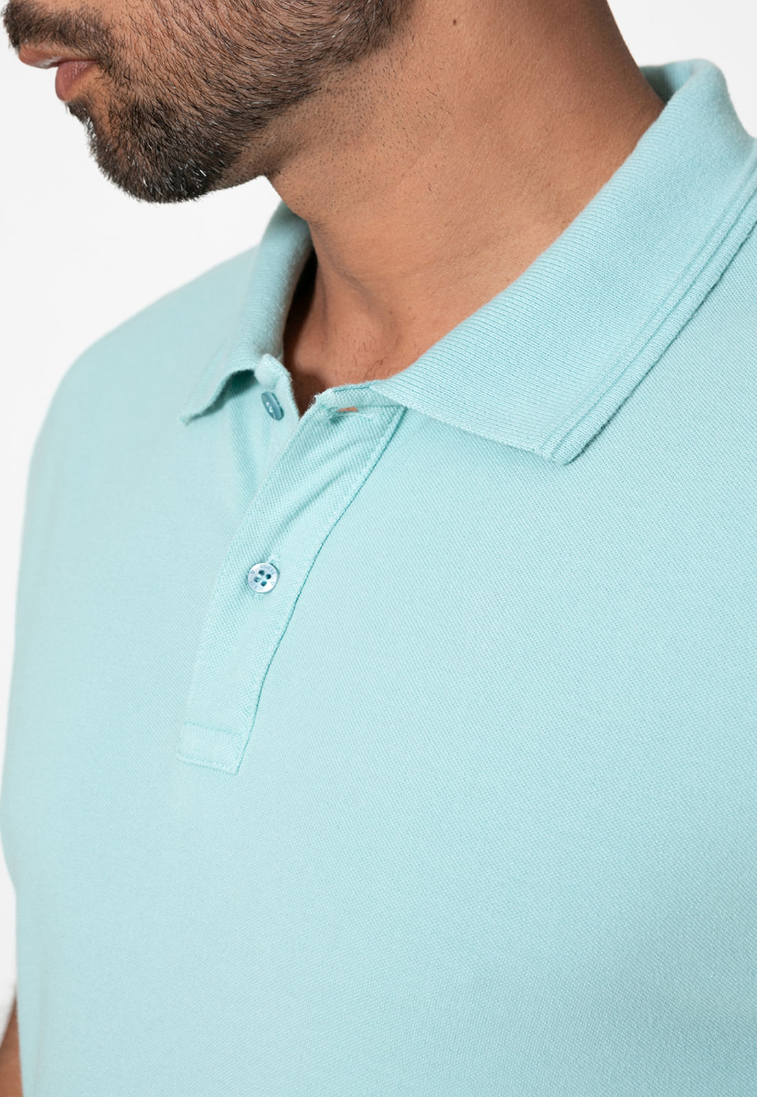 Camisa Polo Guess Silk Gola Azul Claro - Imagem 7
