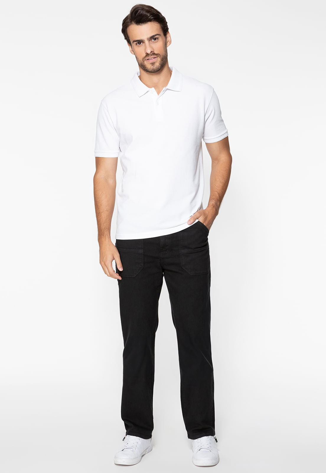 Camisa Polo Guess Silk Gola Branco - Imagem 59