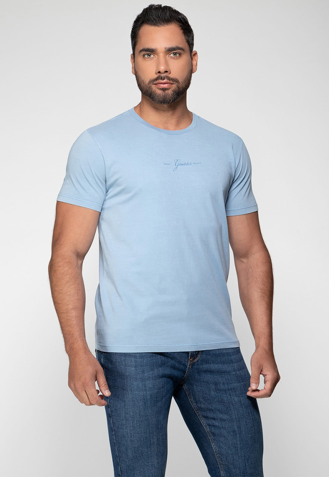 Camiseta 1981 Costas Guess Azul Claro - Imagem 20