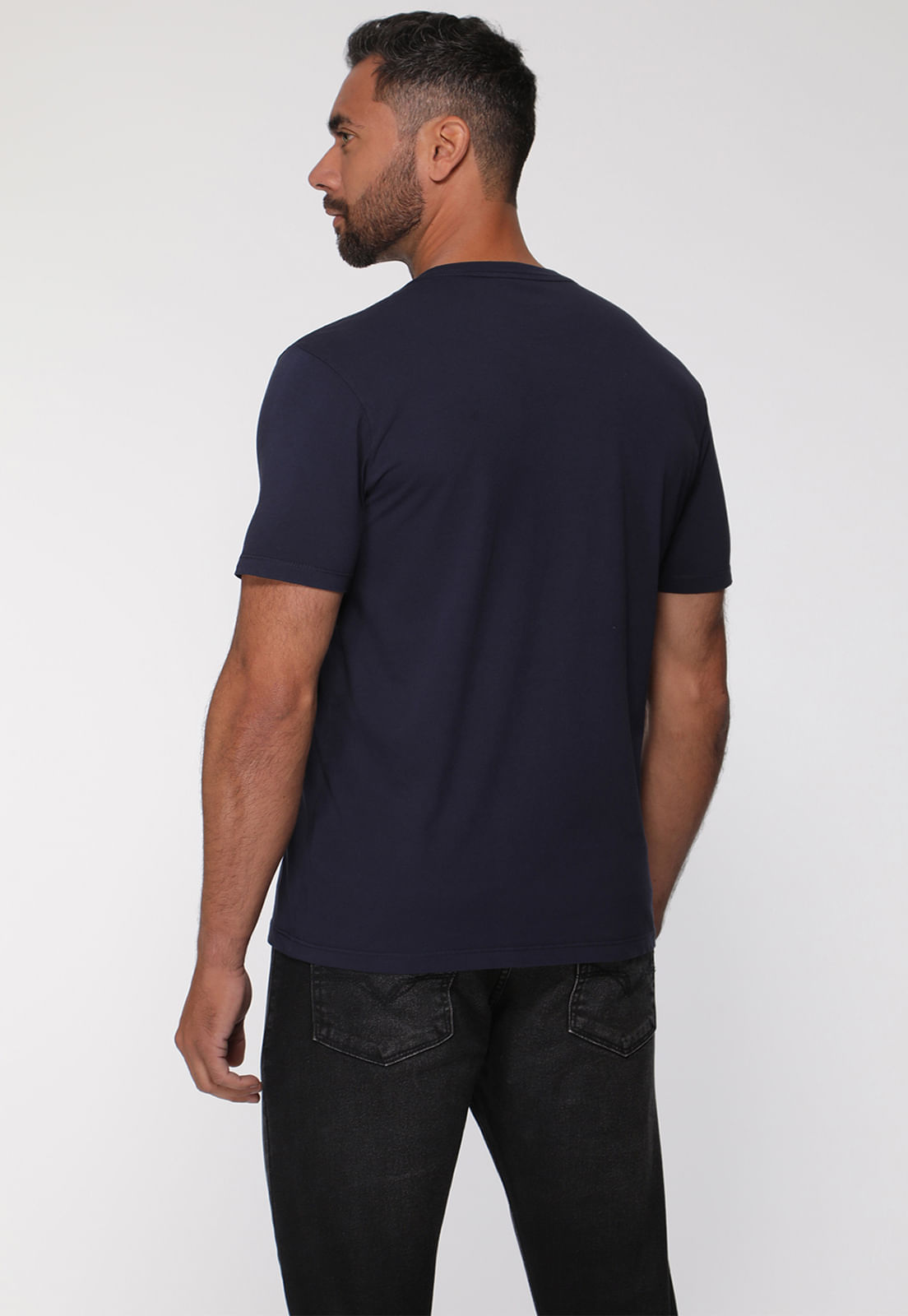 Camiseta Guess Triang Desgastado Azul Escuro - Imagem 11