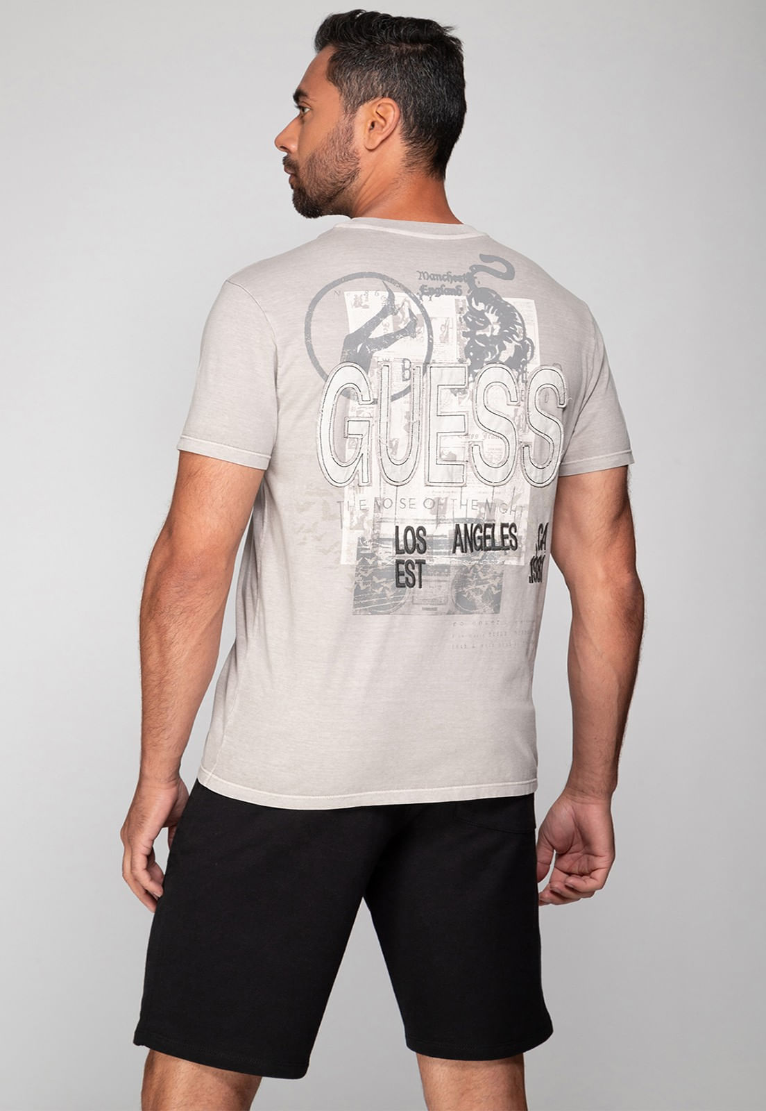 Camiseta Estonada Hollywood Bege - Imagem 4