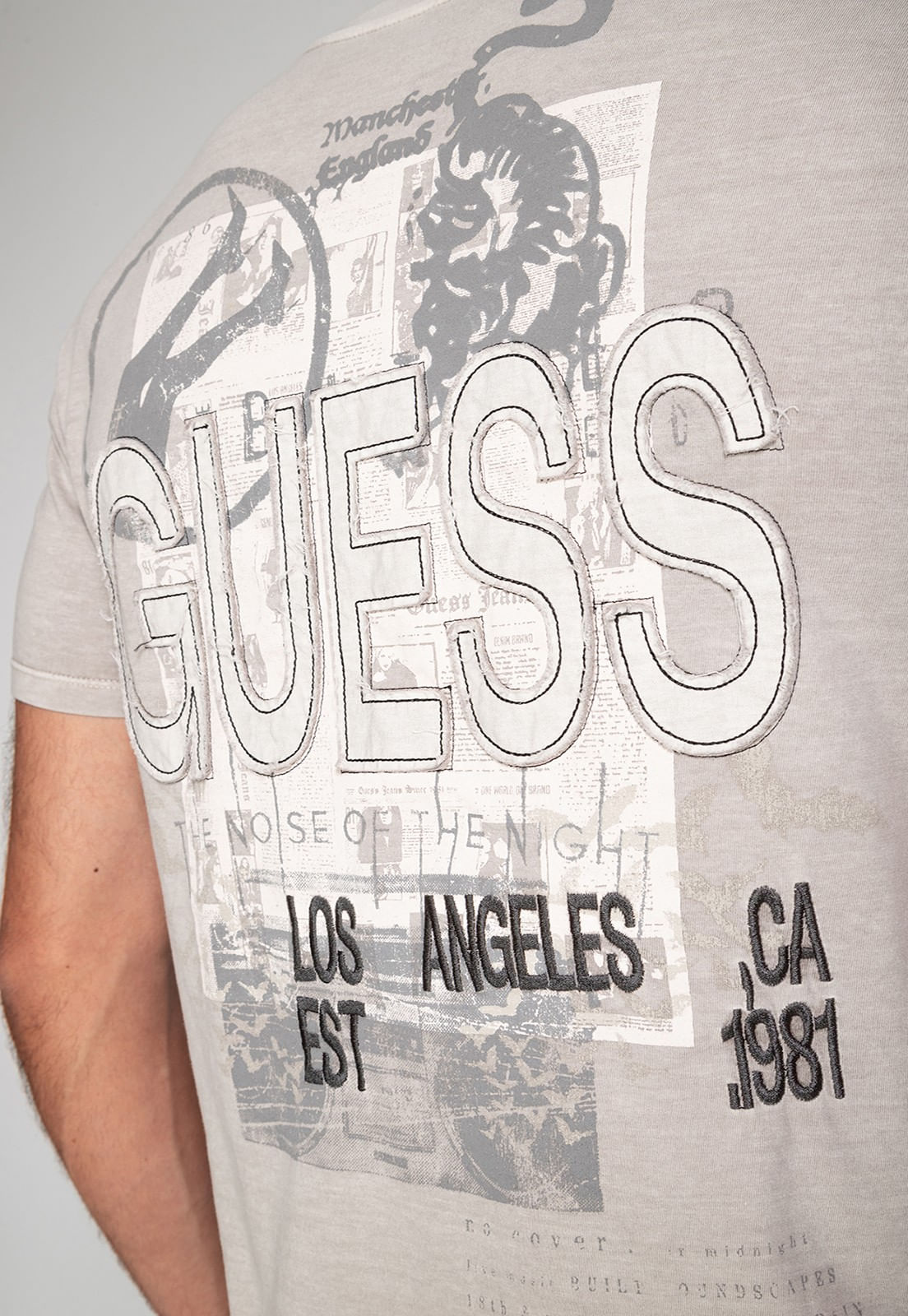 Camiseta Estonada Hollywood Bege - Imagem 13