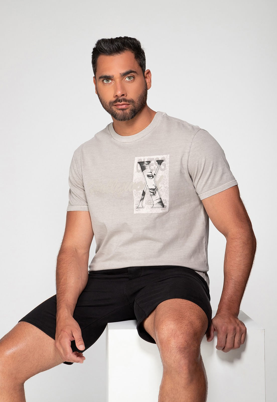 Camiseta Estonada Hollywood Bege - Imagem 14