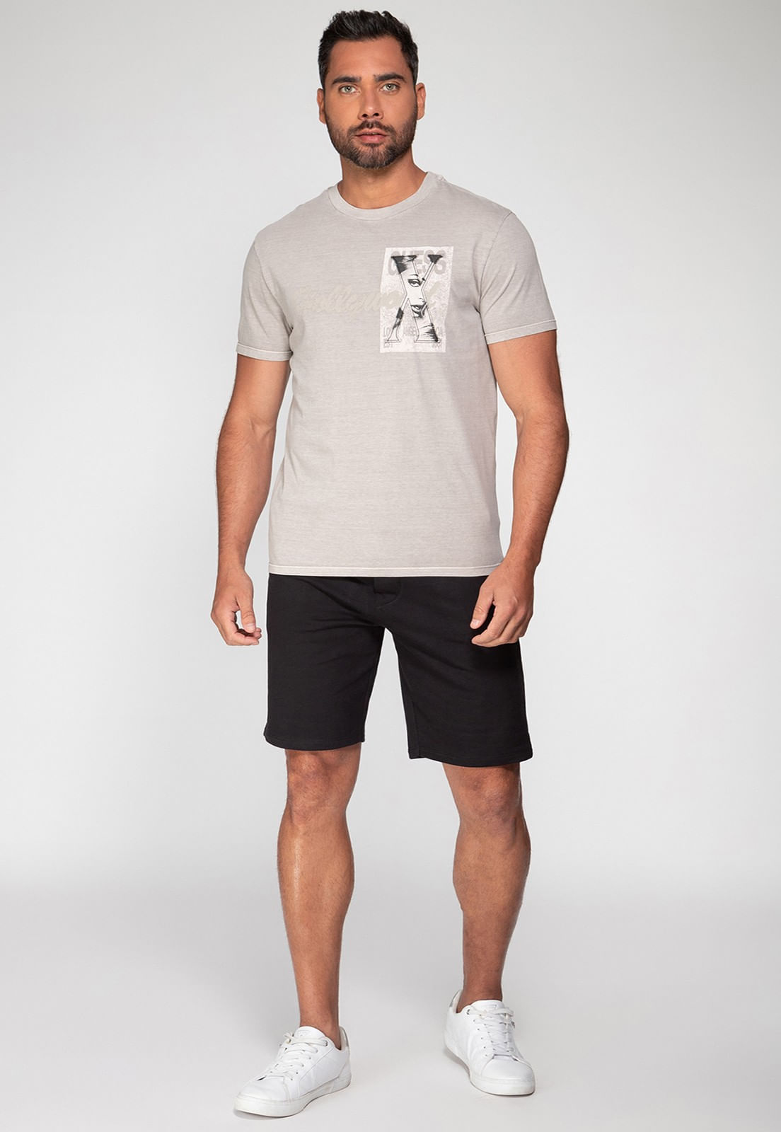 Camiseta Estonada Hollywood Bege - Imagem 30